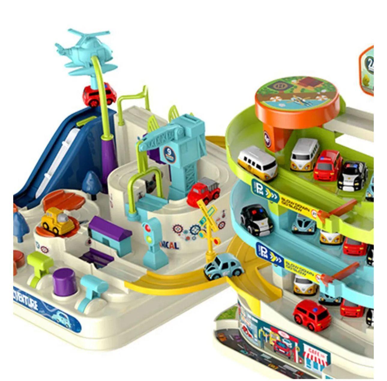 Juguete Ciudad Pista De Autos Y Estacionamiento Con Ascensor-3