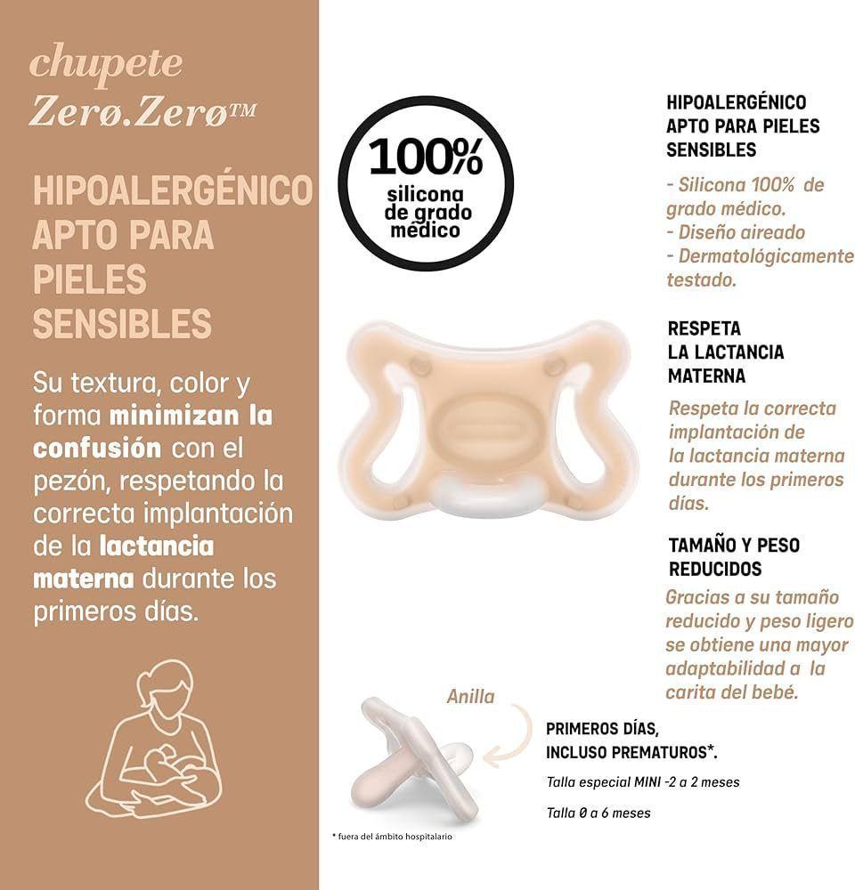 Chupete Zero Zero Tetina Fisiologica Suavinex 0 -6 Meses Nude-3