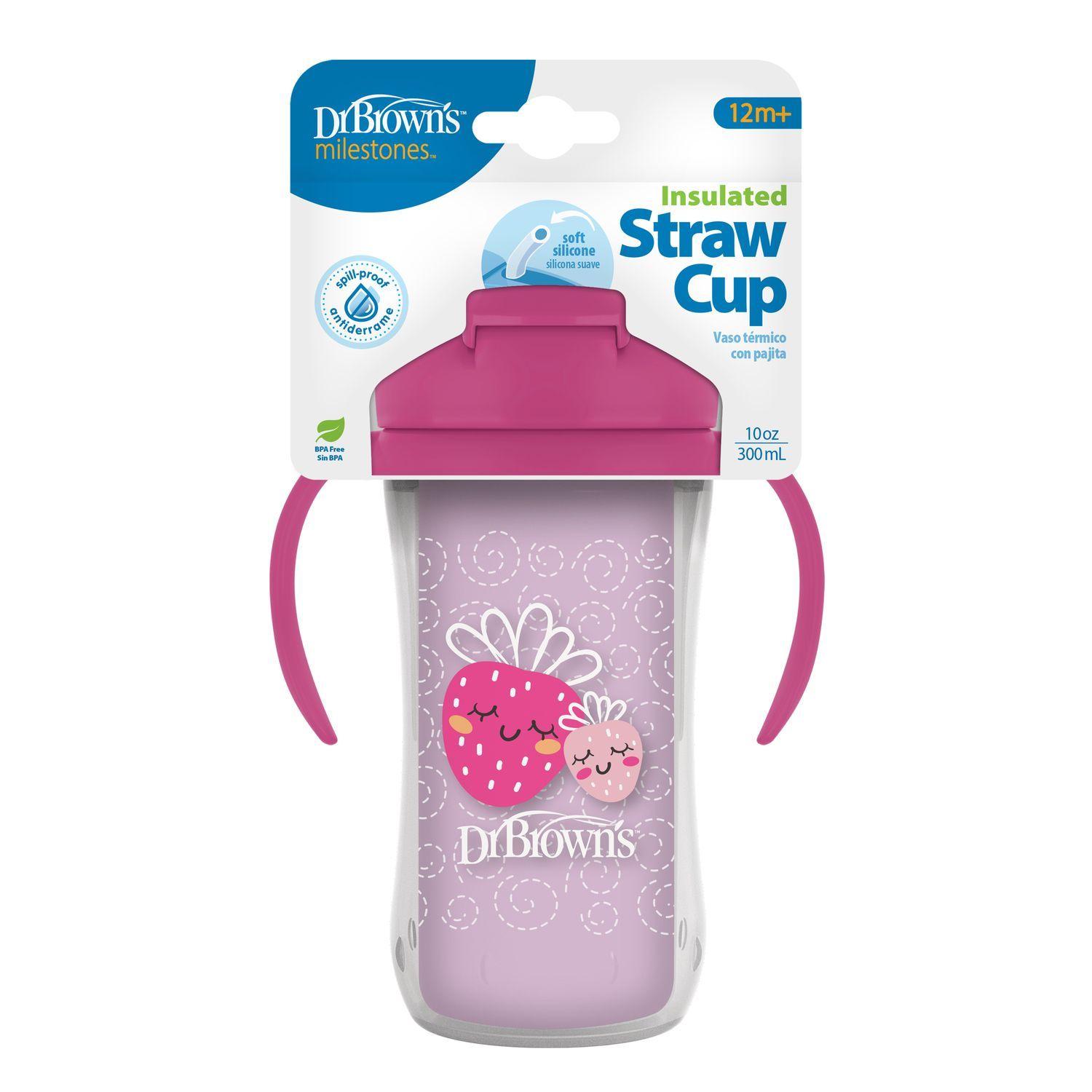 Vaso Termico Con Bombilla 12m Dr Brown s 300ml Rosado-2