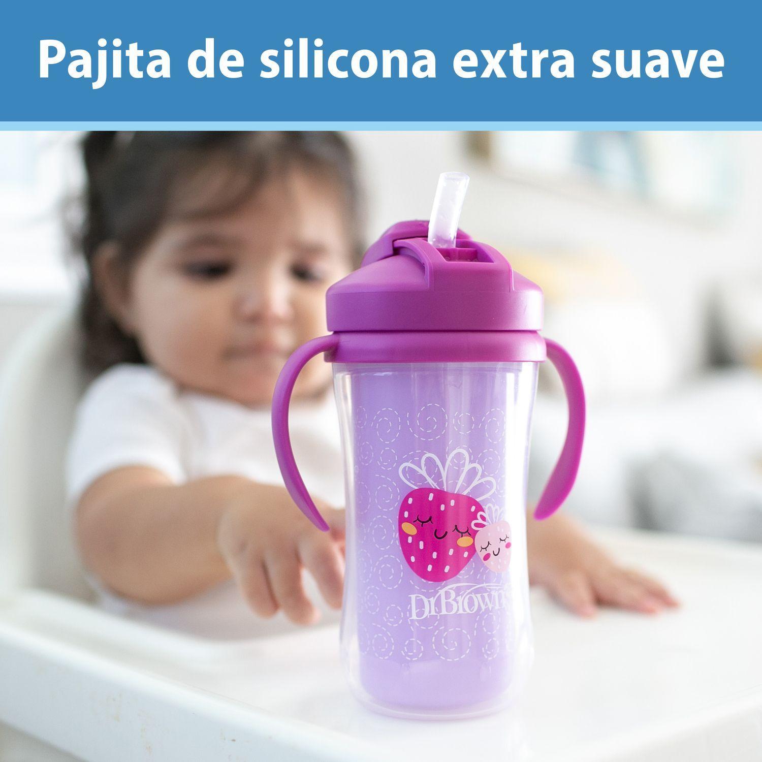 Vaso Termico Con Bombilla 12m Dr Brown s 300ml Rosado-3
