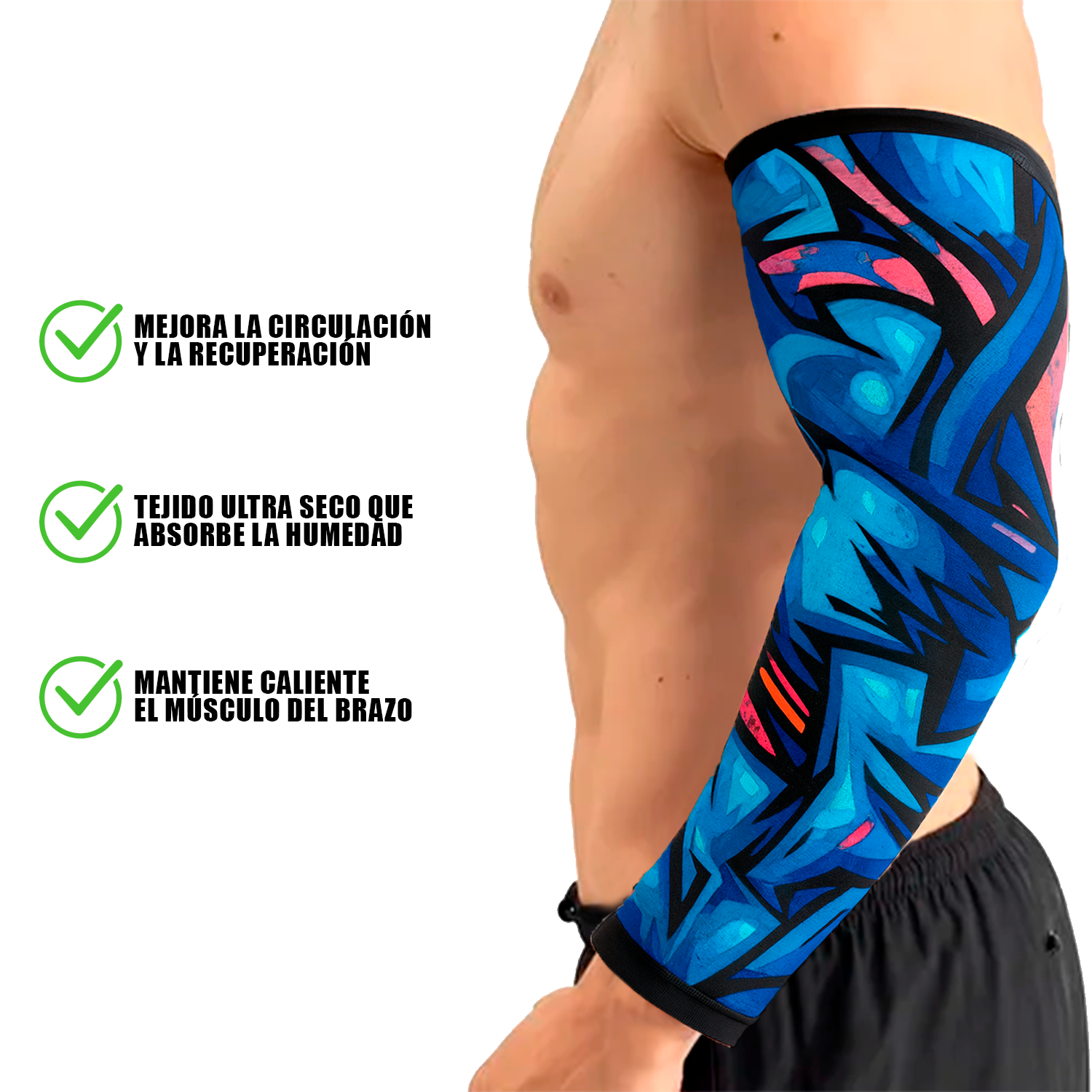 Mangas Deportivas Graffiti Azul-2