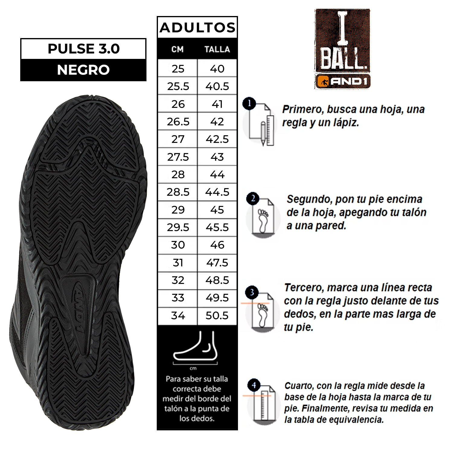 Zapatillas Adulto And1 Pulse 3.0 Negro-3