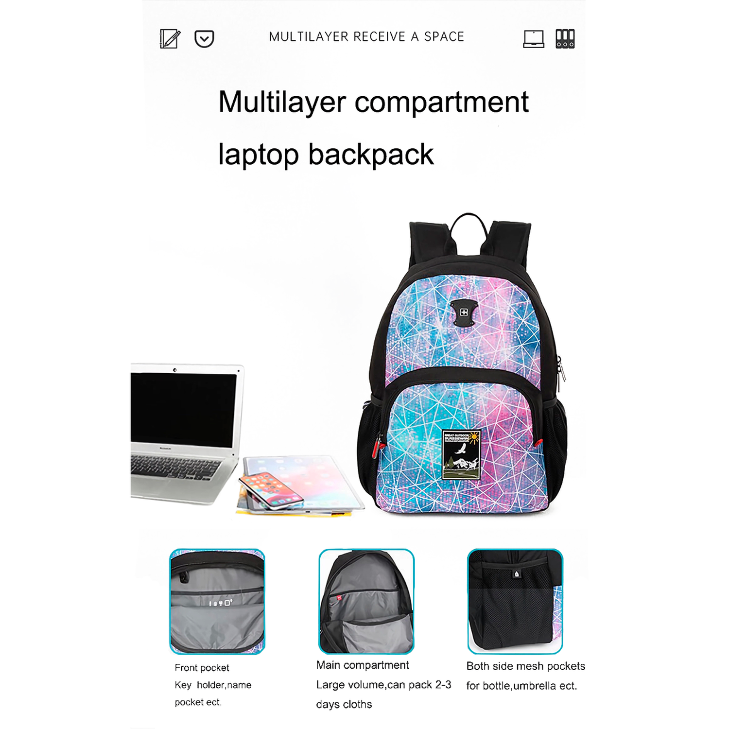 Mochila Ejecutiva Suissewin Fantasy Impermeable-5