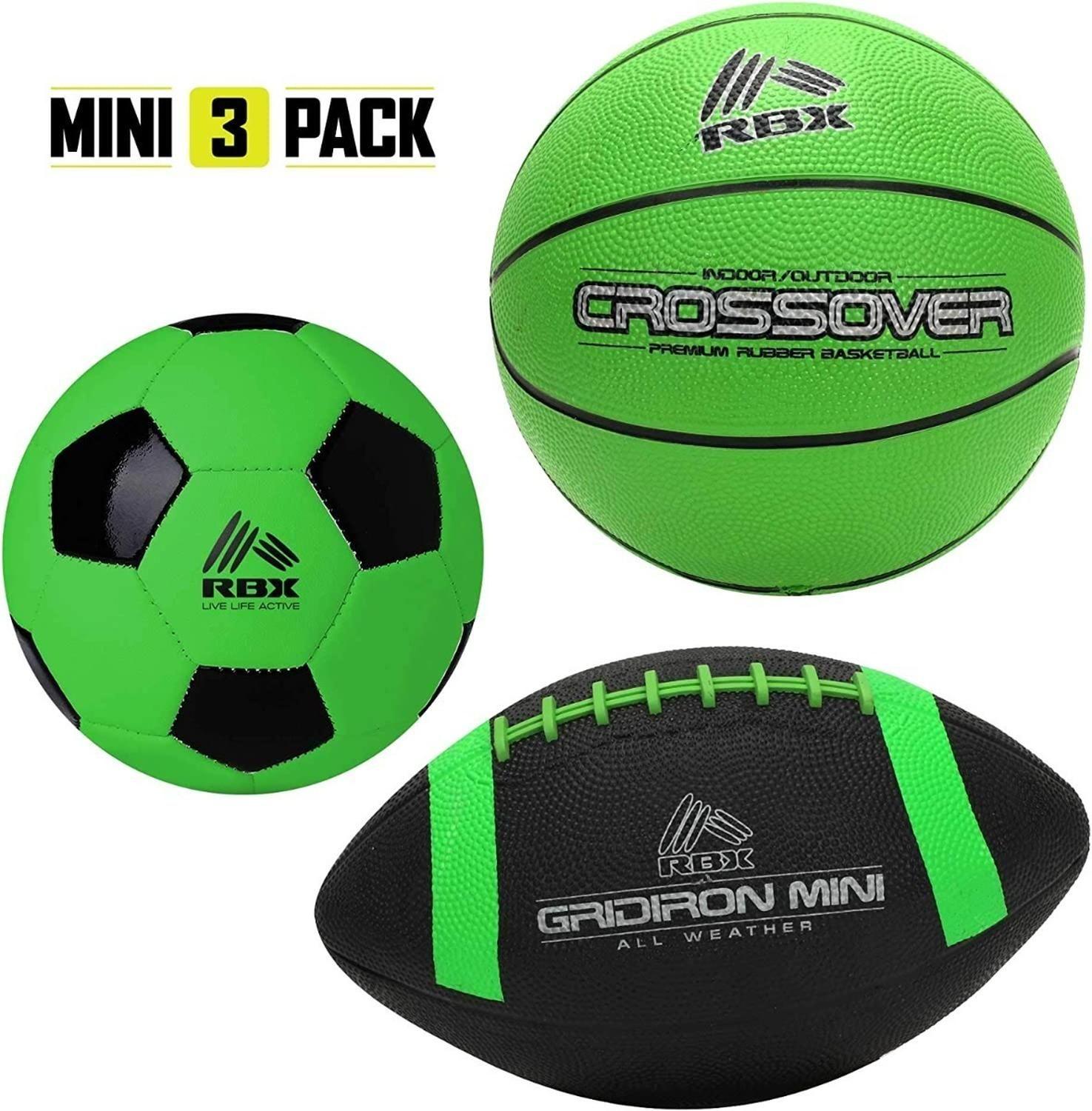 Set 3 Mini Balones Futbol, Basket, Futbol Americano-1