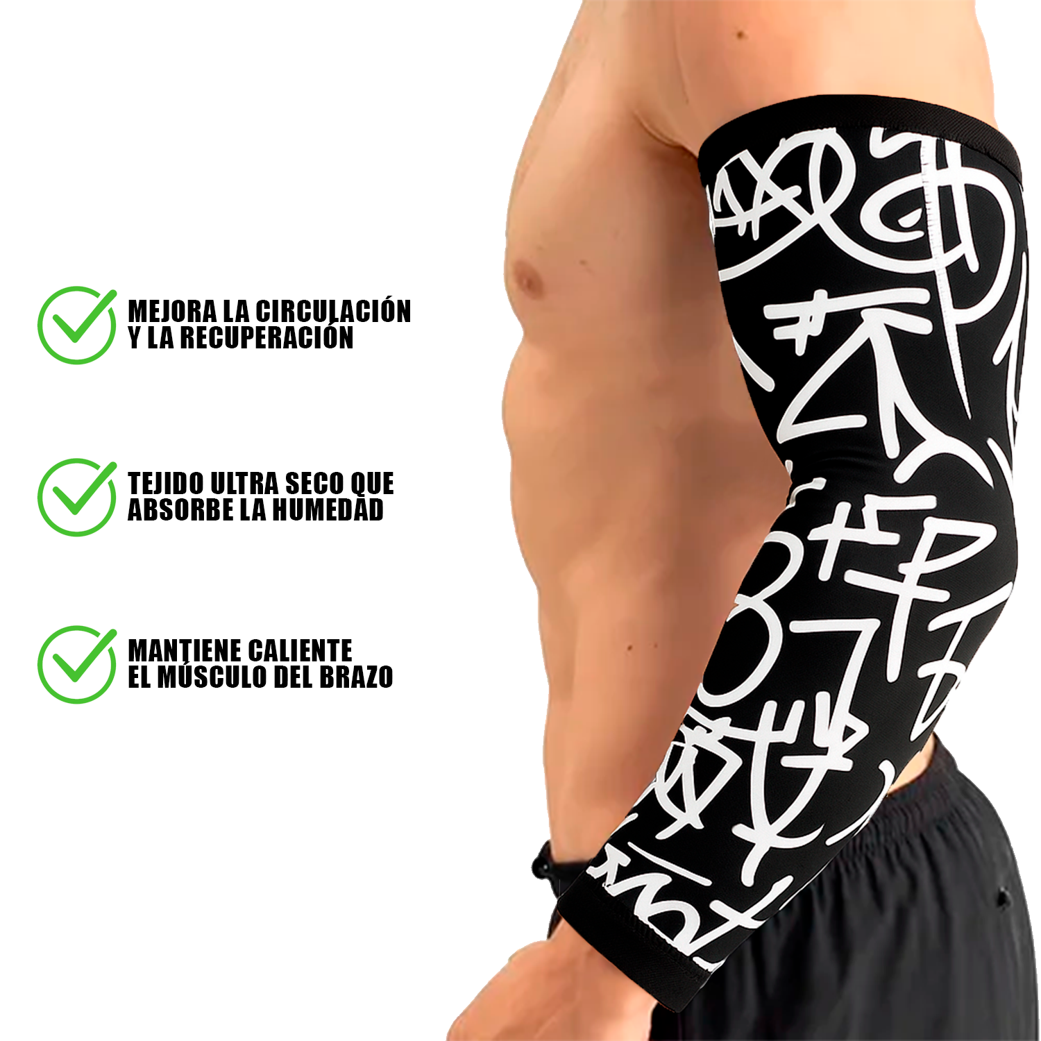 Mangas Deportivas Graffiti Blanco-2