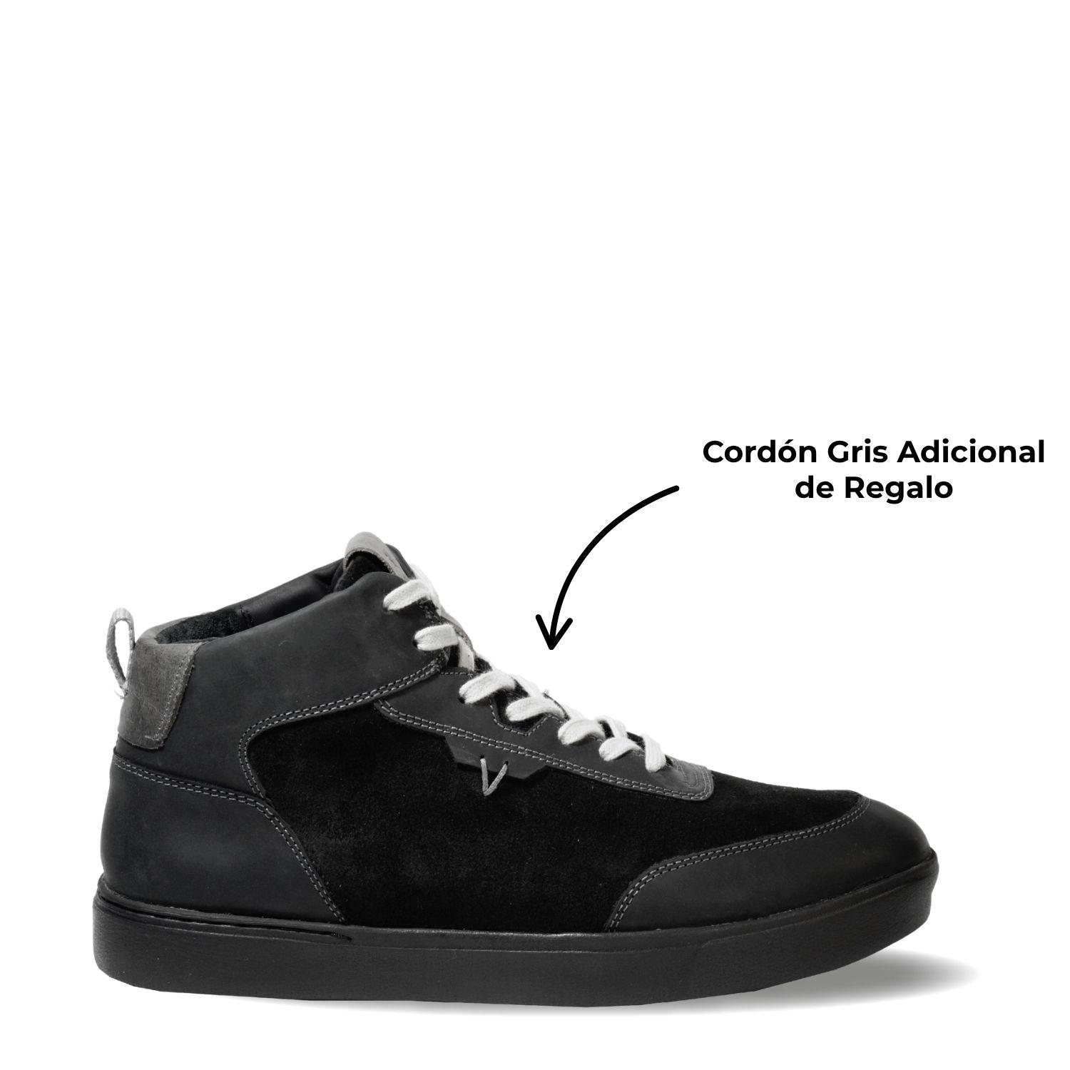 Zapatilla Hombre De Cuero Trend Mid Light Negro Véroz-5