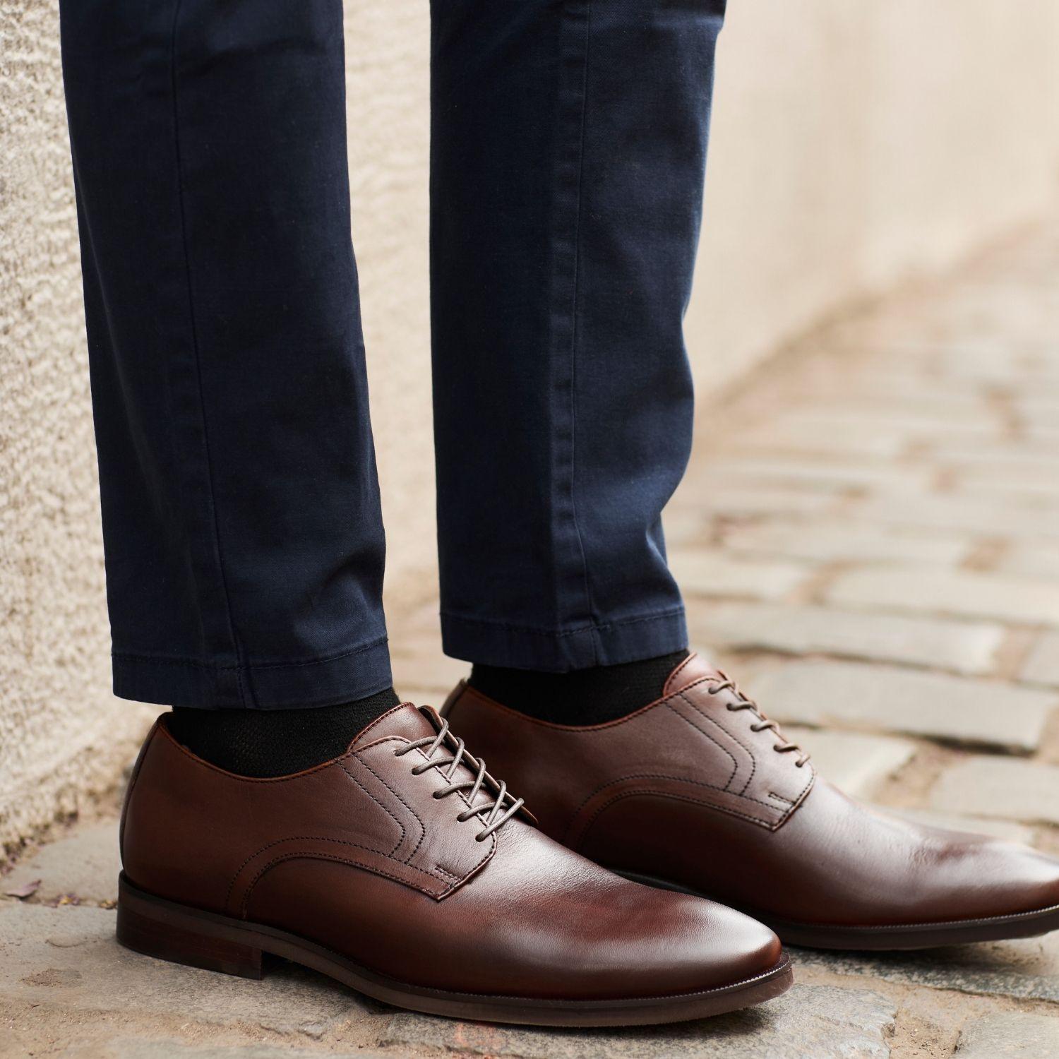 Zapato Cuero Hombre Véroz Manhattan Light - Cafe-4