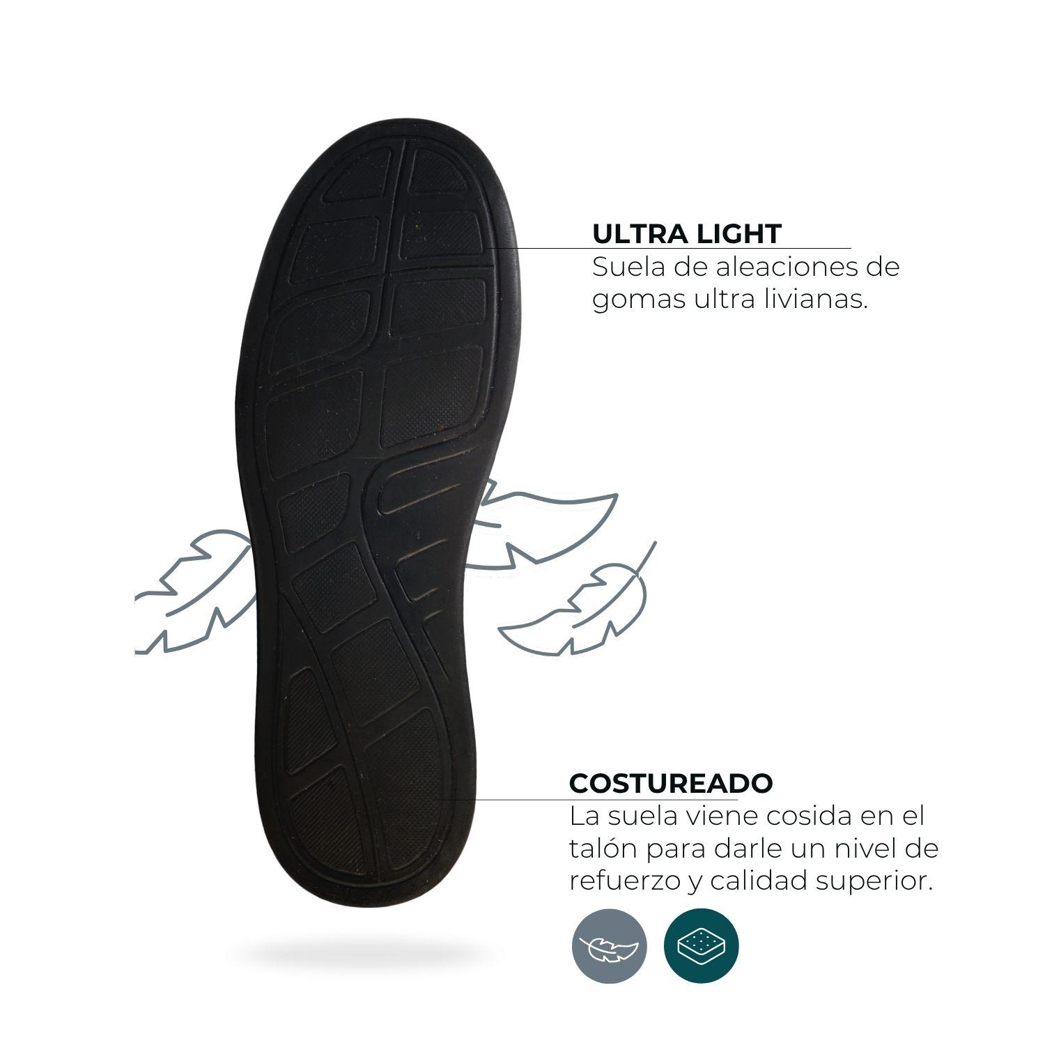 Zapatilla Hombre De Cuero Trend Light Negro Véroz-7