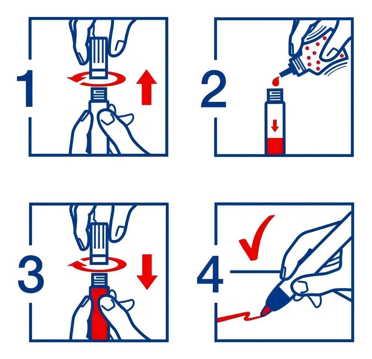 Marcador Recargable Permanente Edding 390 Color Rojo-1