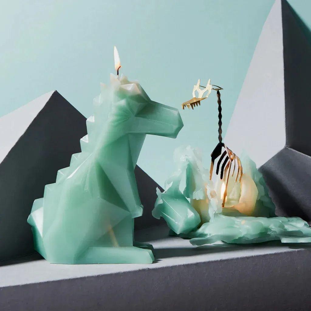 54 Celsius Pyropet Dreki Vela Decorativa Dragon Esqueleto Verde Claro-2