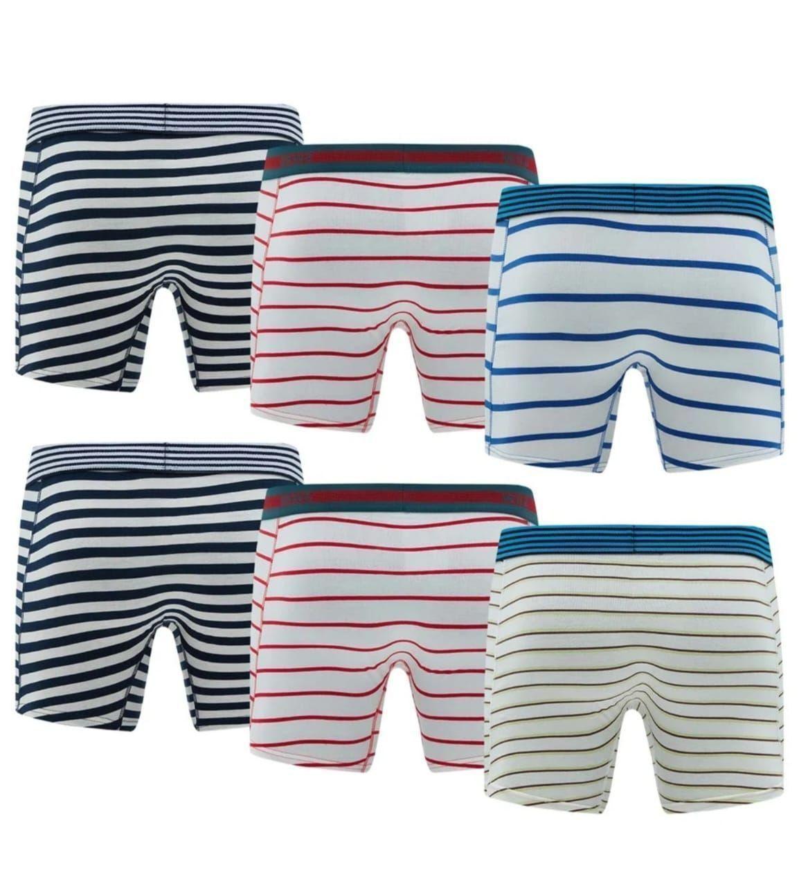 Pack de 6 Boxer Medio Algodon Hombre - Rayas-1