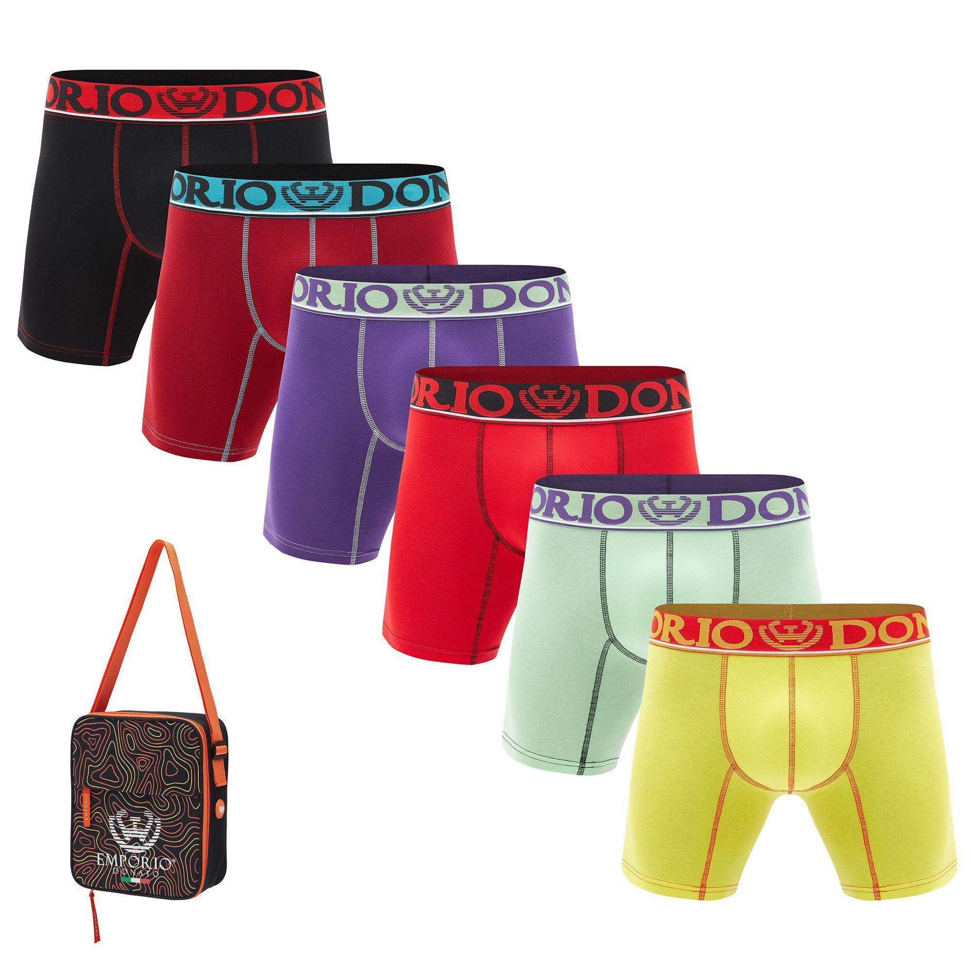 Pack 6 - Boxer Medio Algodón - Hombre - Con Bolso Regalo -0
