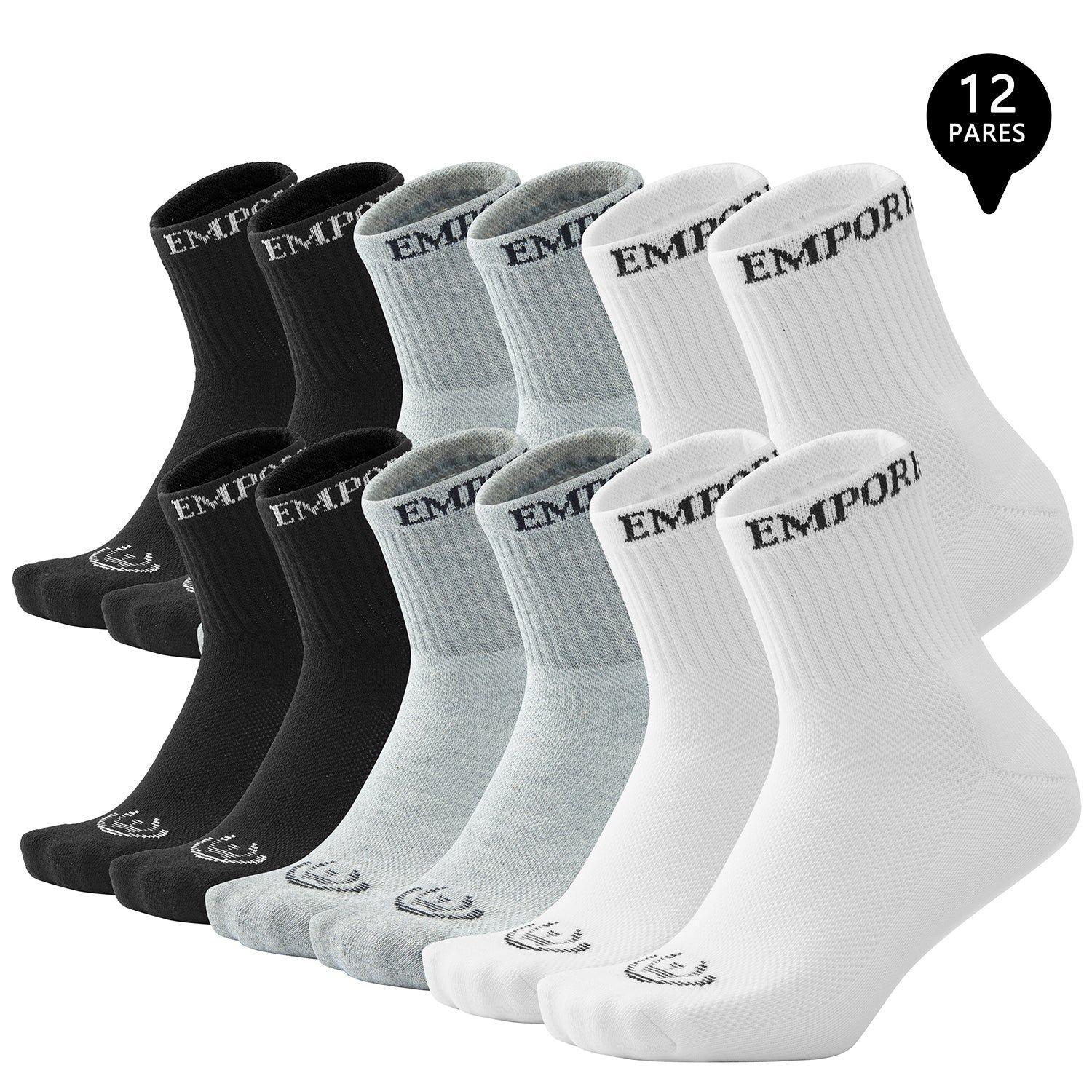 Pack de 12 Calcetines Cortos Deportivos Algodón Unisex -0
