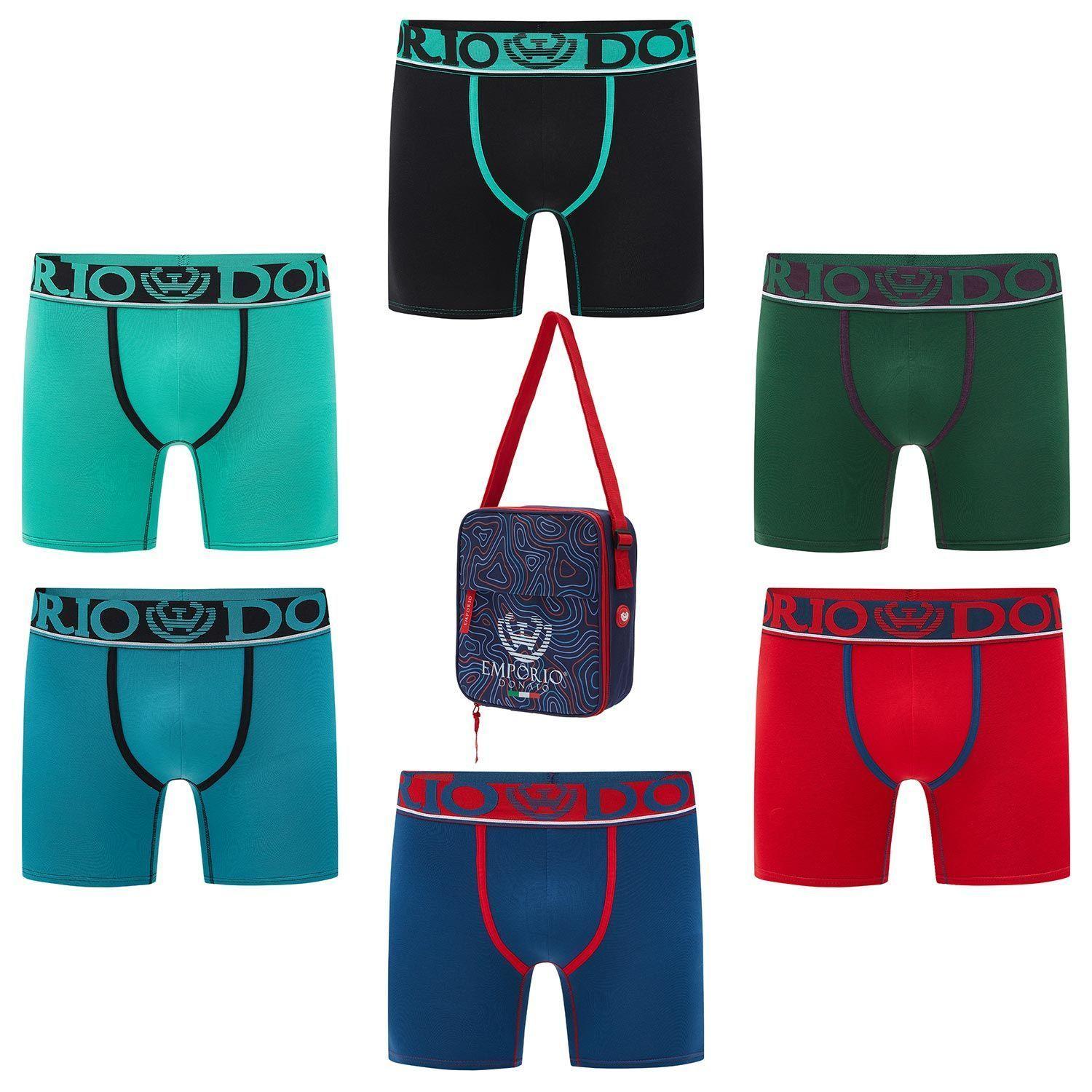 Pack 6 - Boxer Medio Algodón Hombre + Bolso Regalo -0