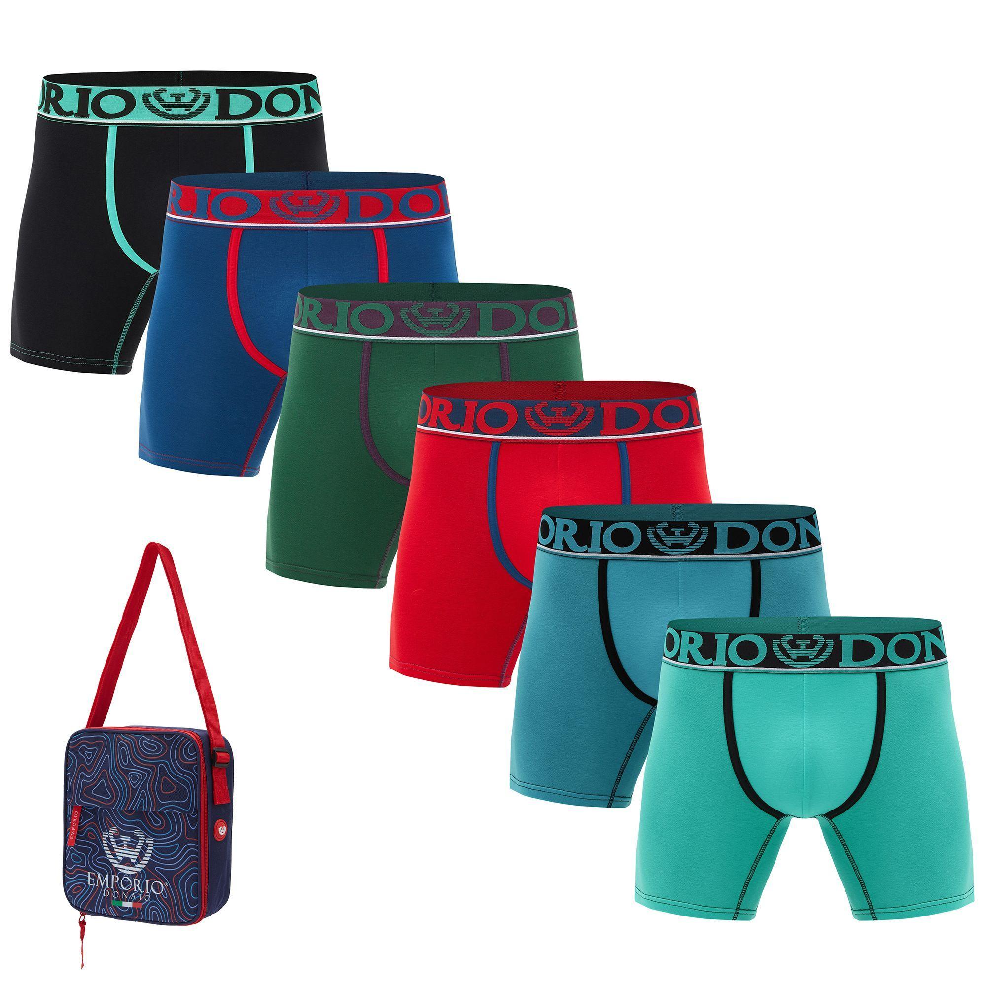 Pack 6 - Boxer Medio Algodón Hombre + Bolso Regalo -0