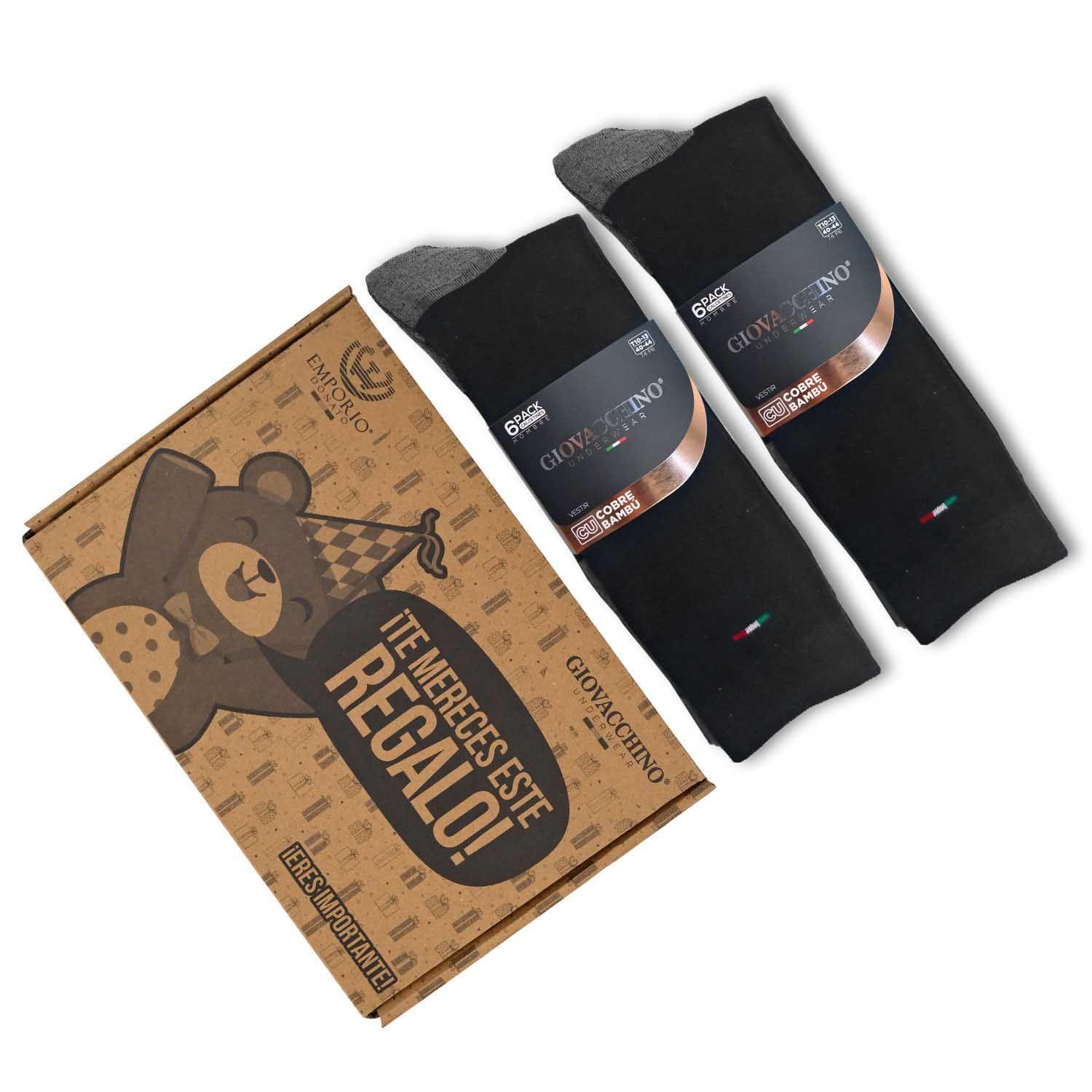 Pack de 12 Calcetines Vestir Bambú Cobre Hombre-4