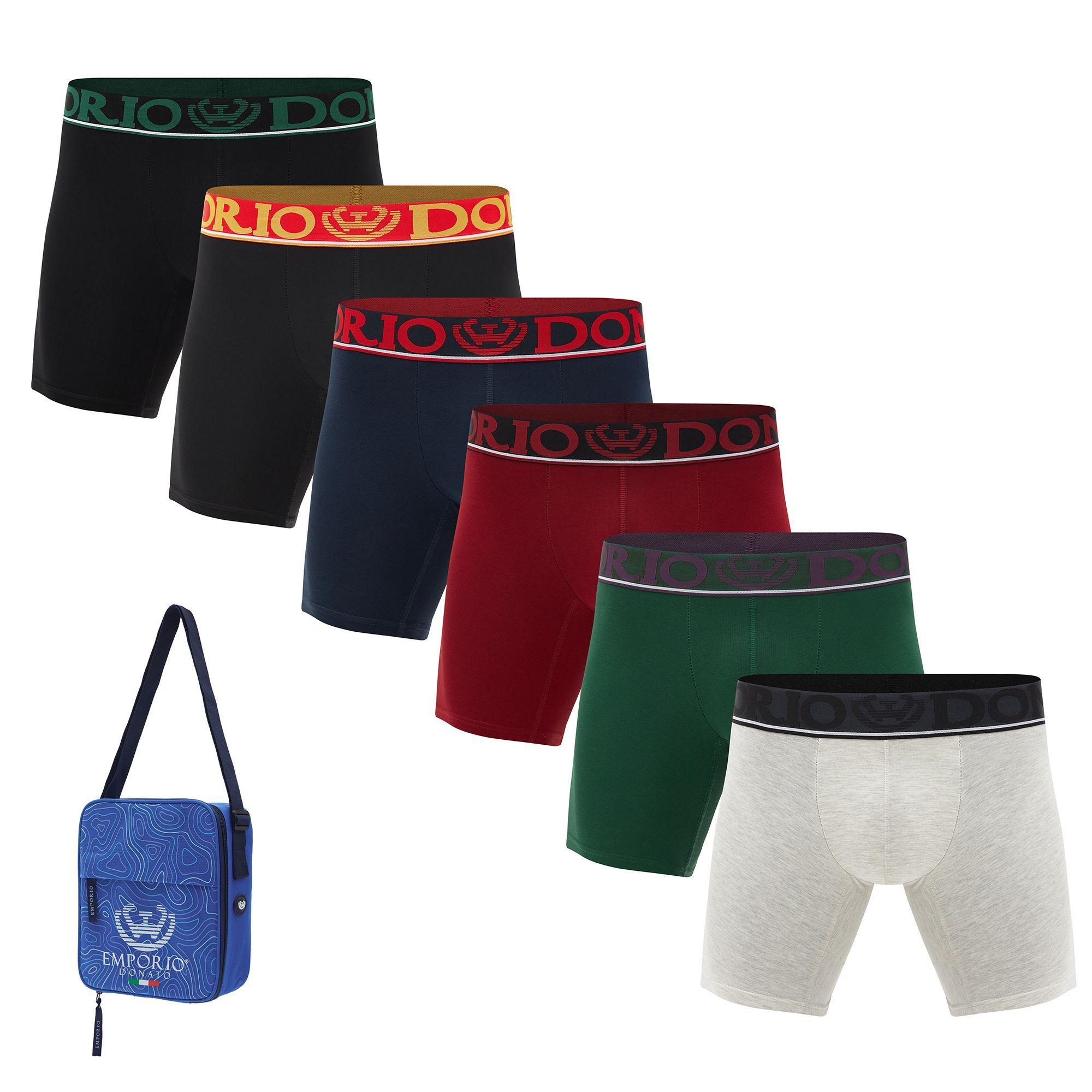 Pack de 6 - Boxer Medio Algodón Hombre + Bolso Regalo -0