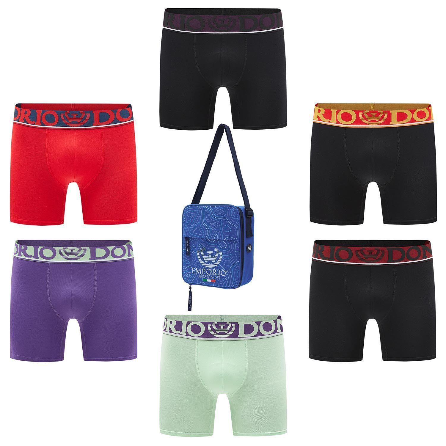 Pack 6 Boxer Medio Algodón Hombre + Bolso Regalo -0