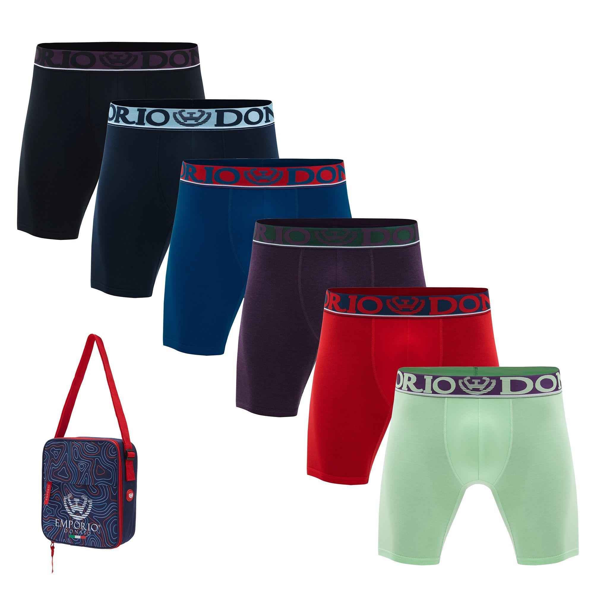 Pack de 6 Boxer Largo Algodón Hombre Con Bolso Regalo -0