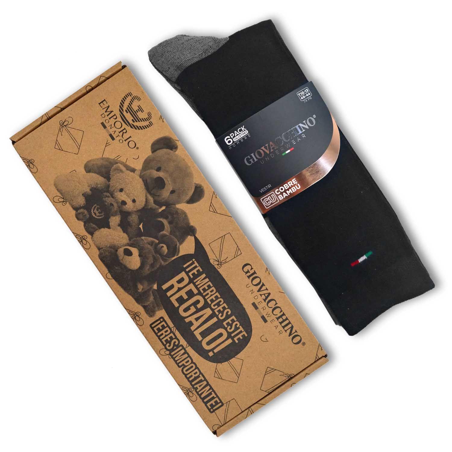 Pack de 6 Calcetines Vestir Bambú Cobre Hombre-6