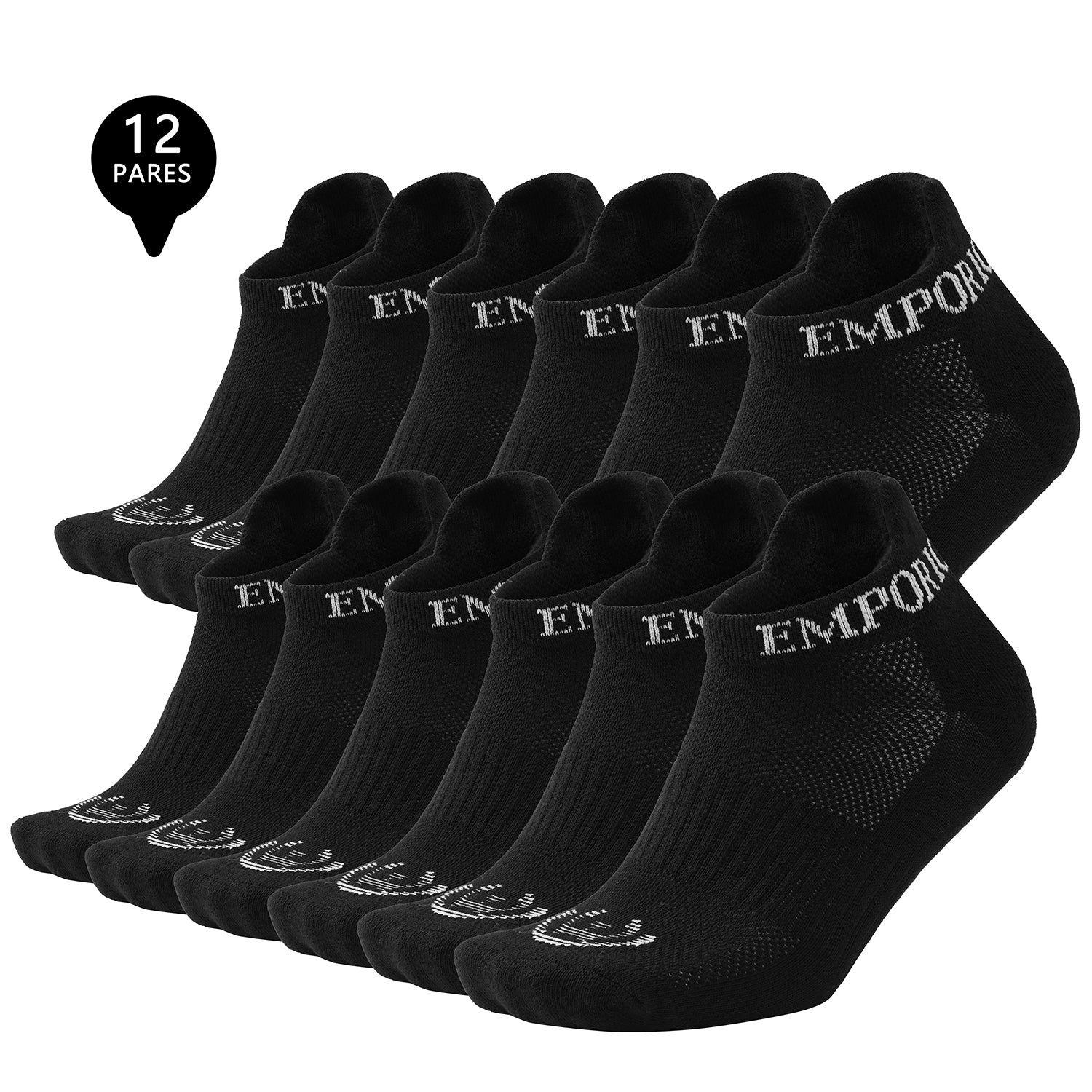 Pack  12 Calcetines Tobilleros Deportivos Algodón Unisex.-0