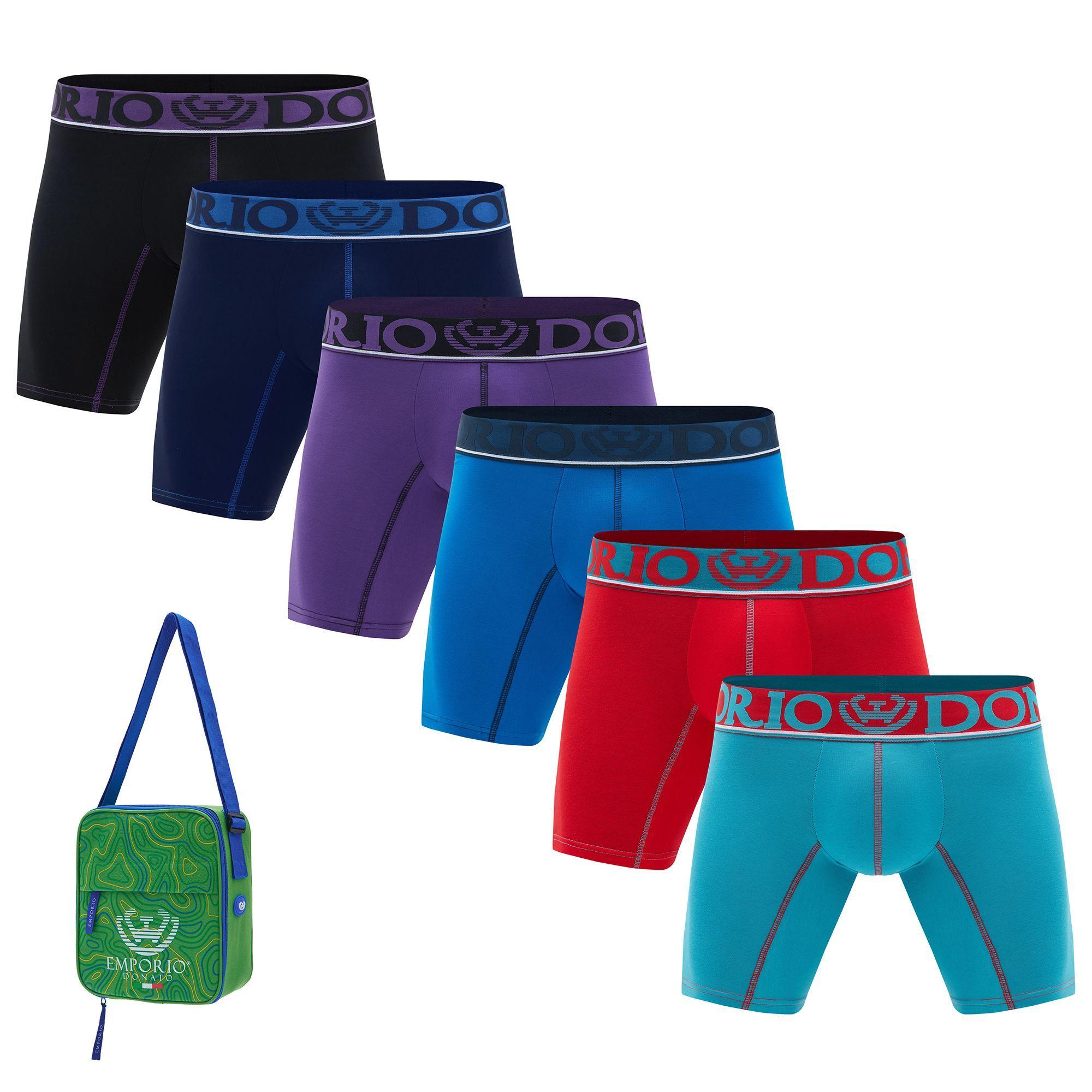 Pack de 6 Boxer Medio Algodón Hombre - Con Bolso Regalo -0