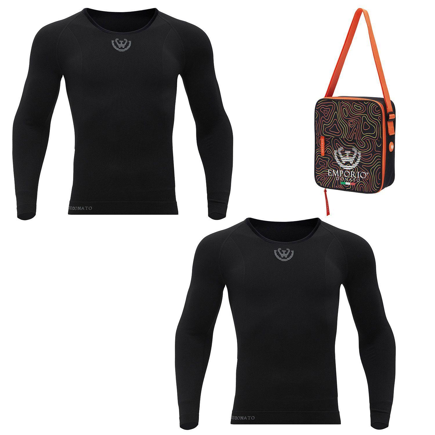 Pack 2 Camisetas Termica Primera Capa Microfibra Hombre+Bolso Regalo-0