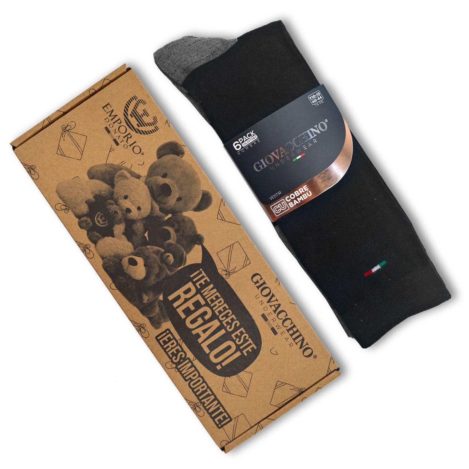 Pack de 6 Calcetines Vestir Bambú Cobre Hombre-4