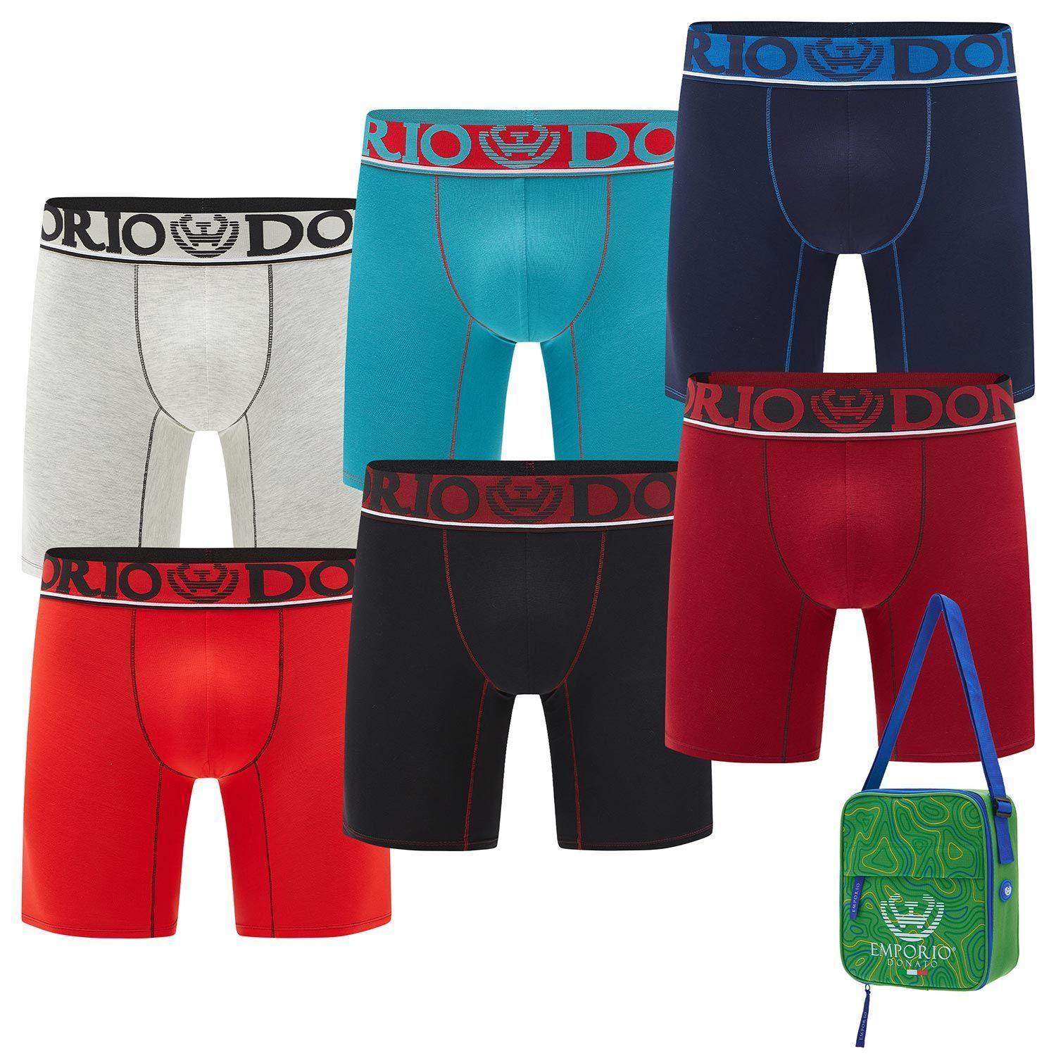 Pack  6 - Boxer Medio Algodón Hombre Con Bolso Regalo -0