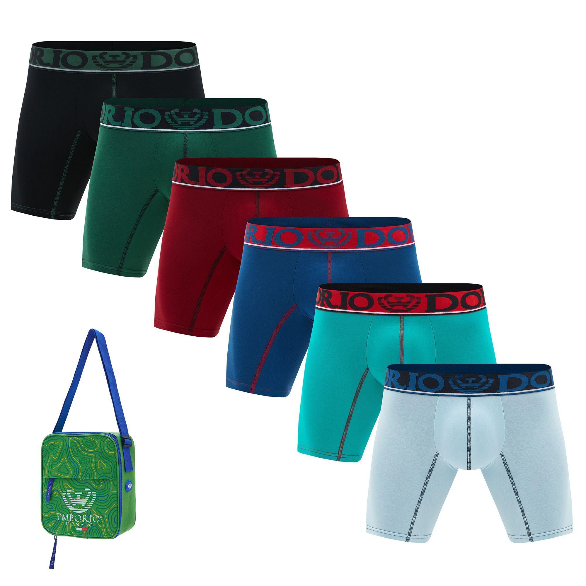 Pack de 6- Boxer Medio Algodón Hombre Con Bolso Regalo -0