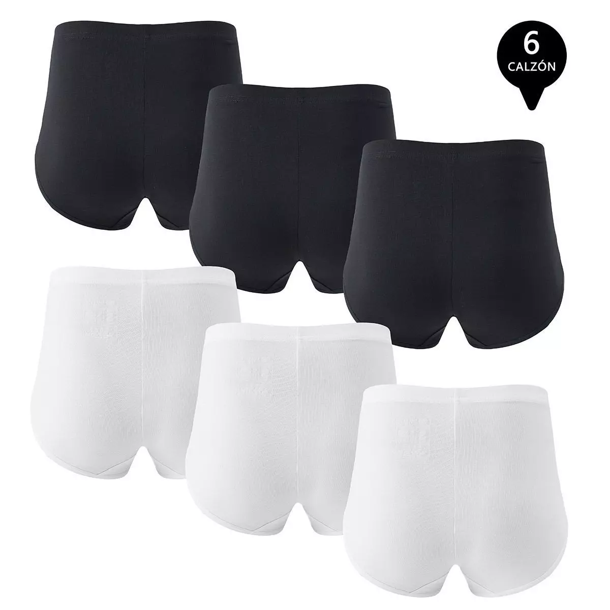 Pack de 6 Calzones Tiro Alto Algodón Mujer -1