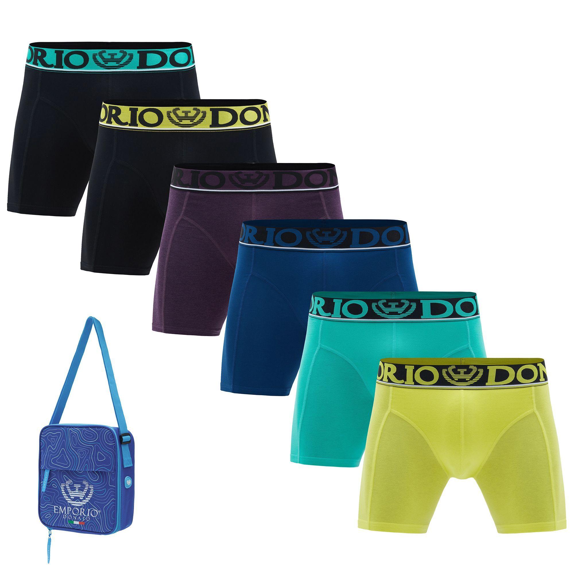 Pack de 6 Boxer Medio Algodón Hombre Con Bolso Regalo -0