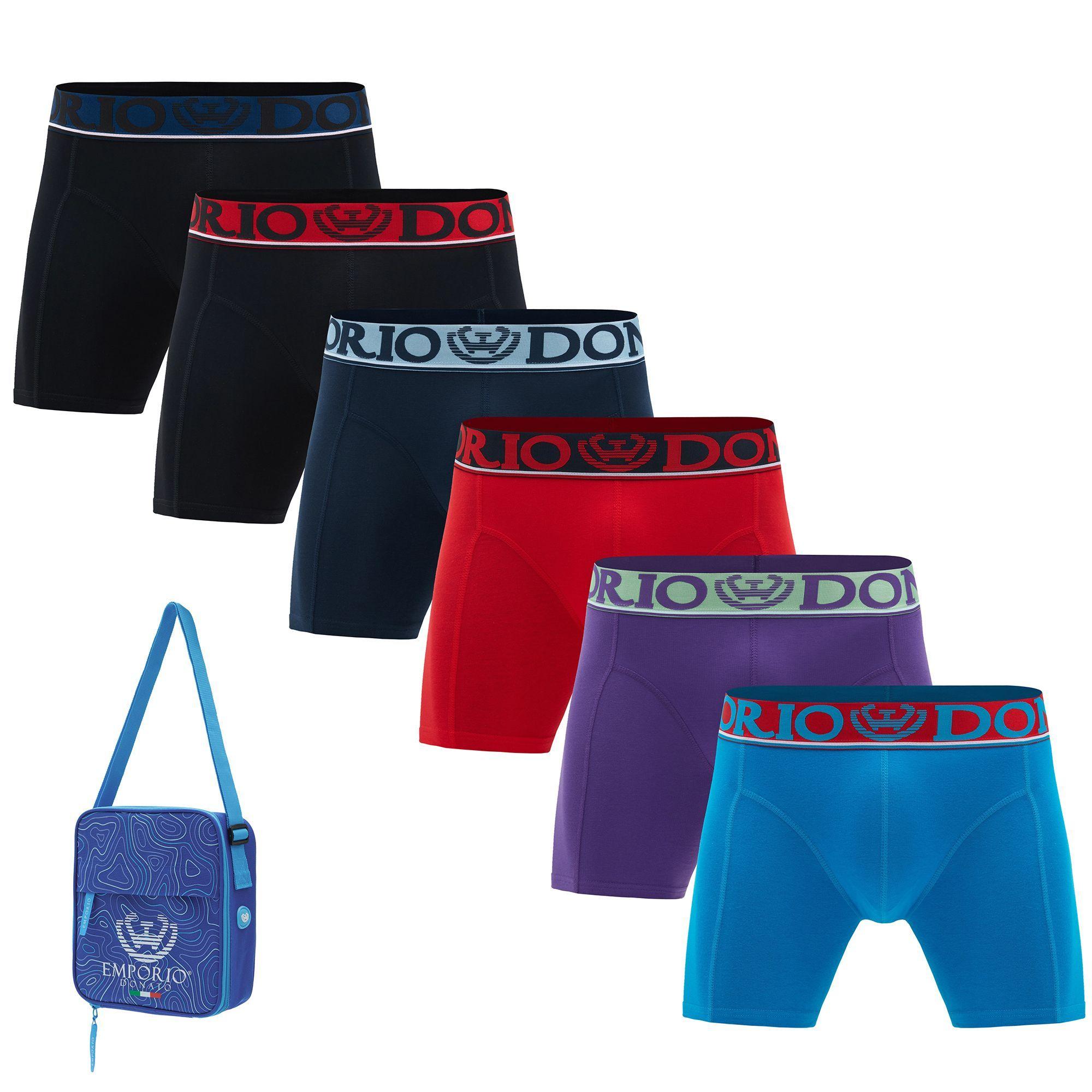 Pack de 6 Boxer Medio Algodón Hombre Con Bolso Regalo -0