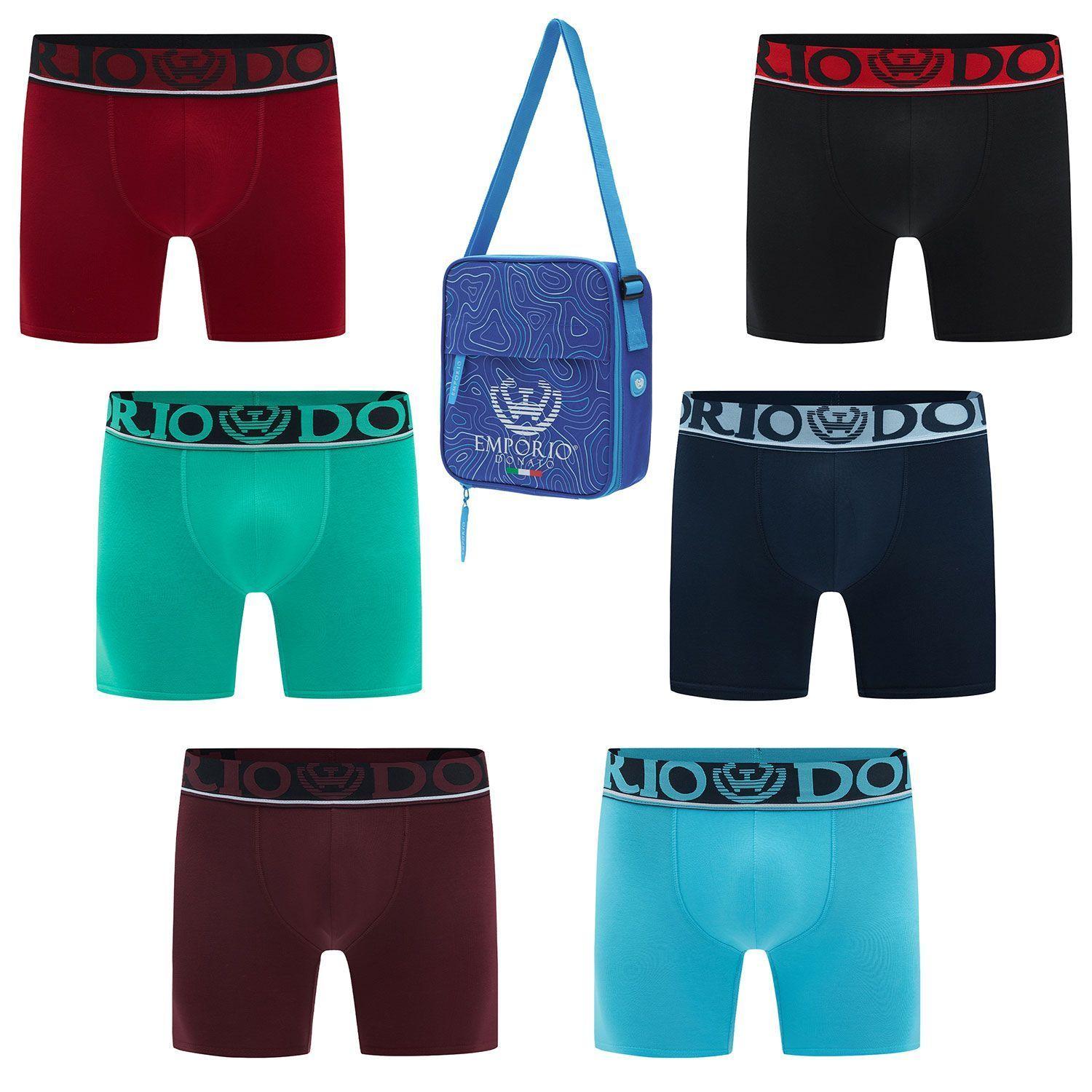 Pack 6 Boxer Medio Algodón Hombre Con Bolso Regalo -0