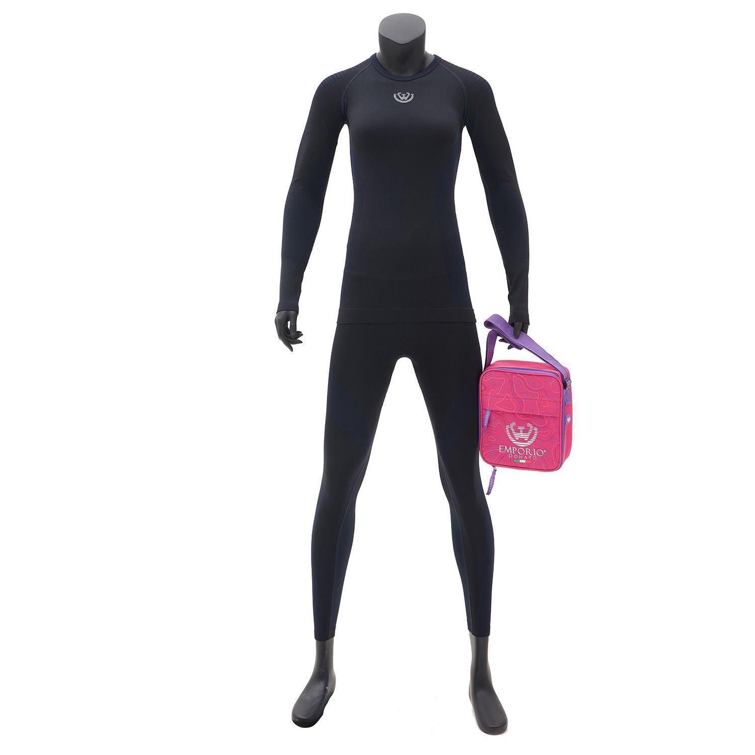 Pack de Camiseta y Calza Deportiva Primera Capa Microfibra Mujer + Bolso Regalo-0