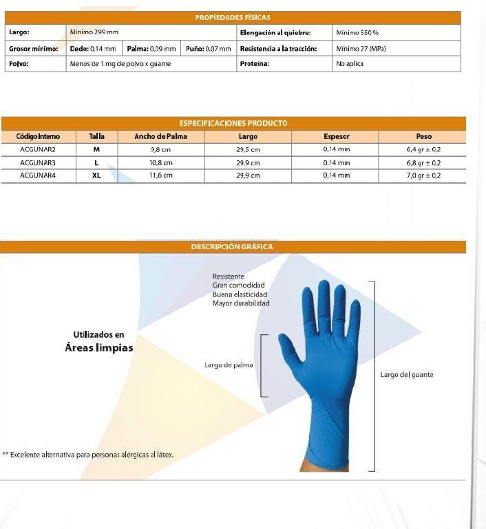 Guantes de Nitrilo talla L tallo largo (100 unidades)-2