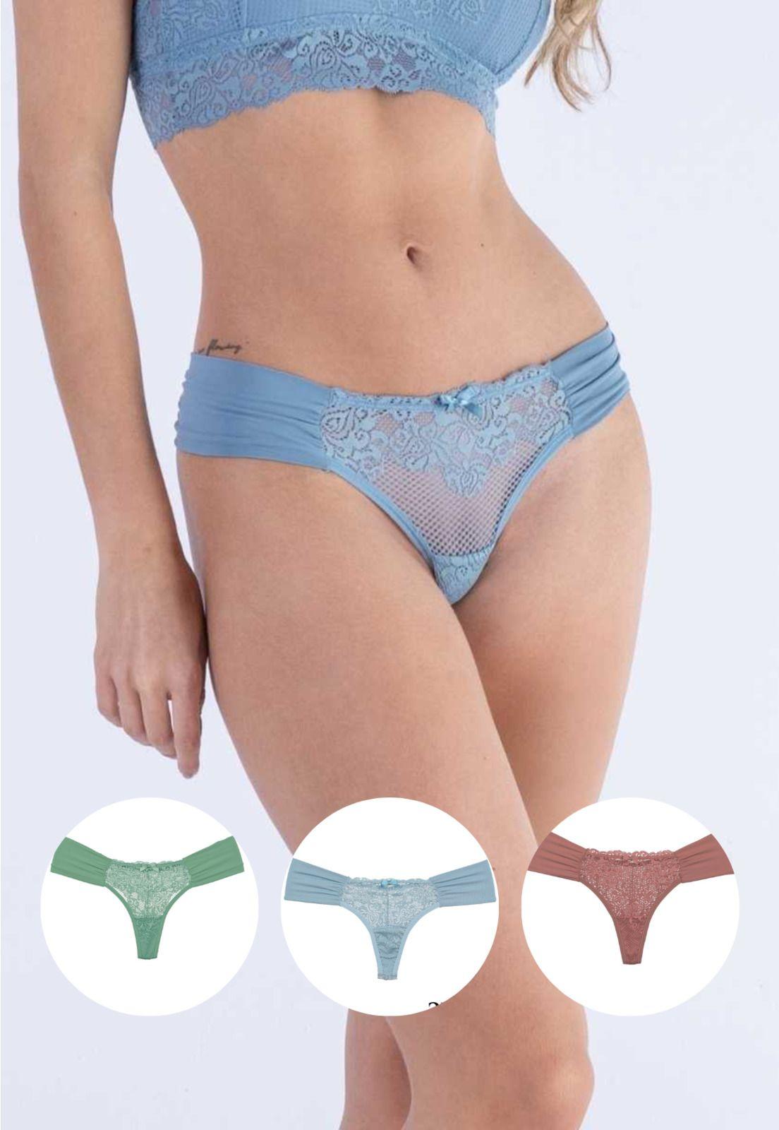 Pack x3 Colaless Lateral Drapeada Y Encaje 2Rios-0