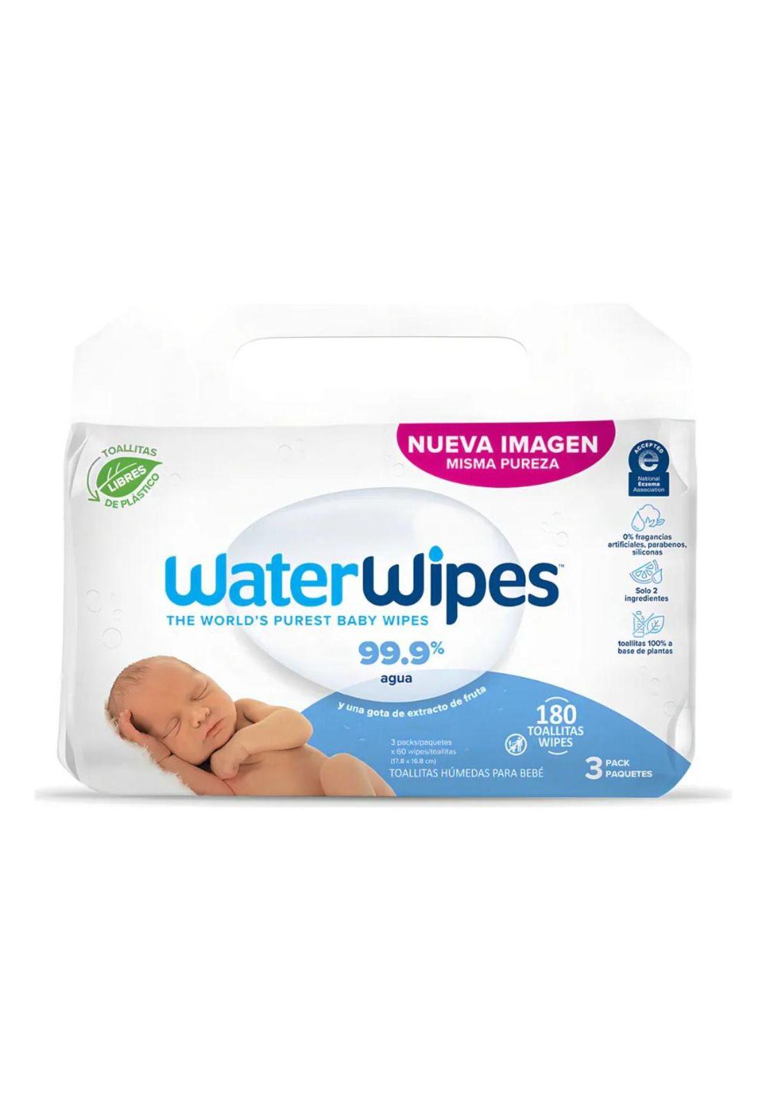 Toallitas húmedas WaterWipes Biodegradables 3x60 uns-0