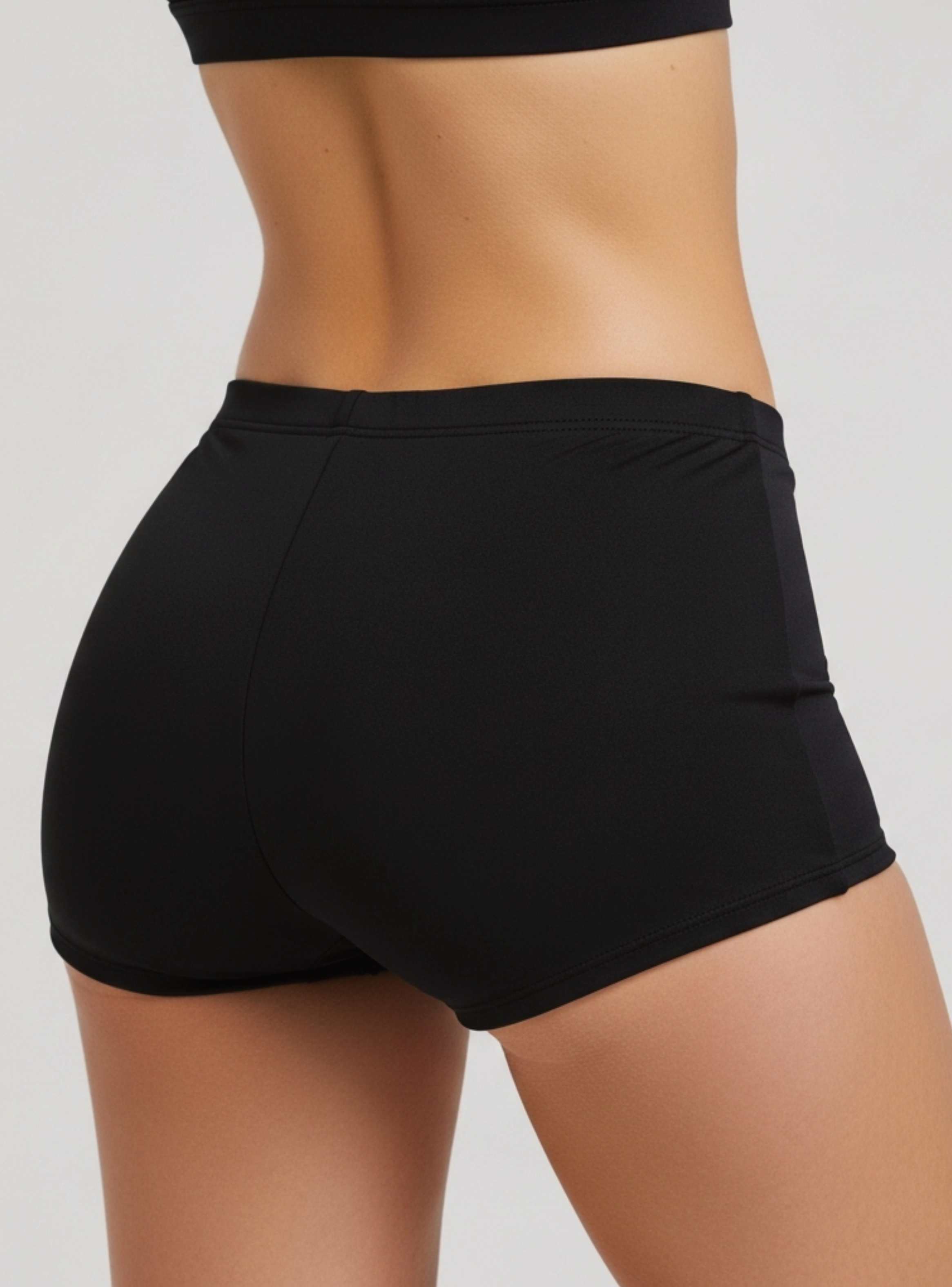 Short de baño negro de mujer Bottom para nadar y hacer ejercicio-2