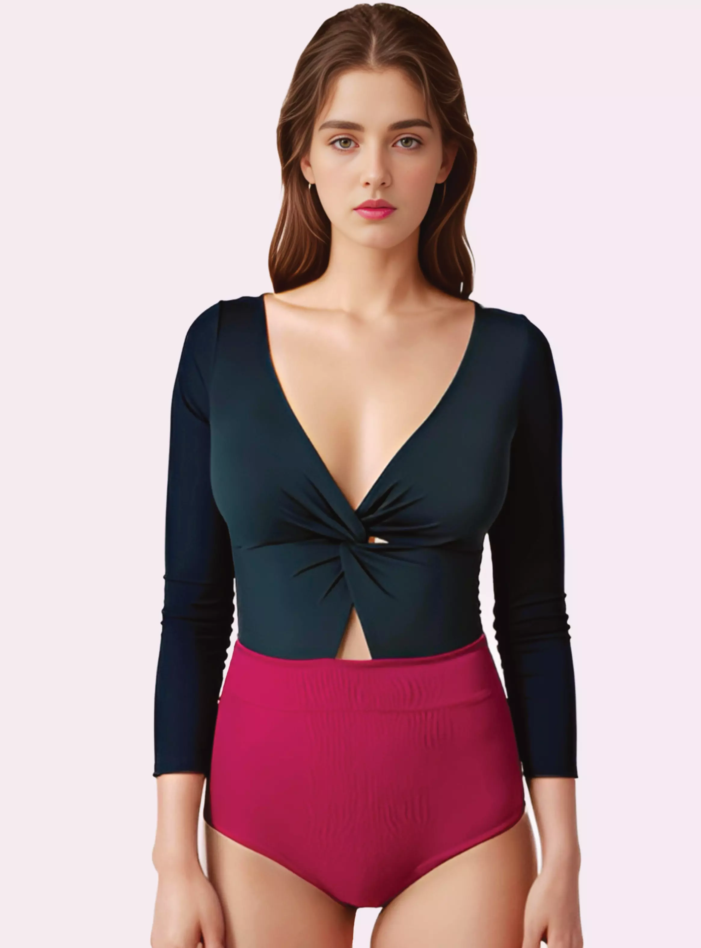Traje de Baño completo una pieza Nude Wine-0