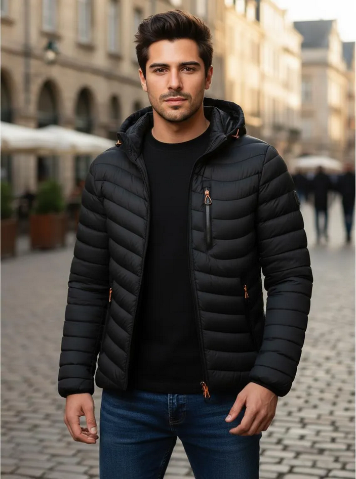 Chaqueta Parka Hombre Térmica Impermeable Curvi Negra COLOBO-3