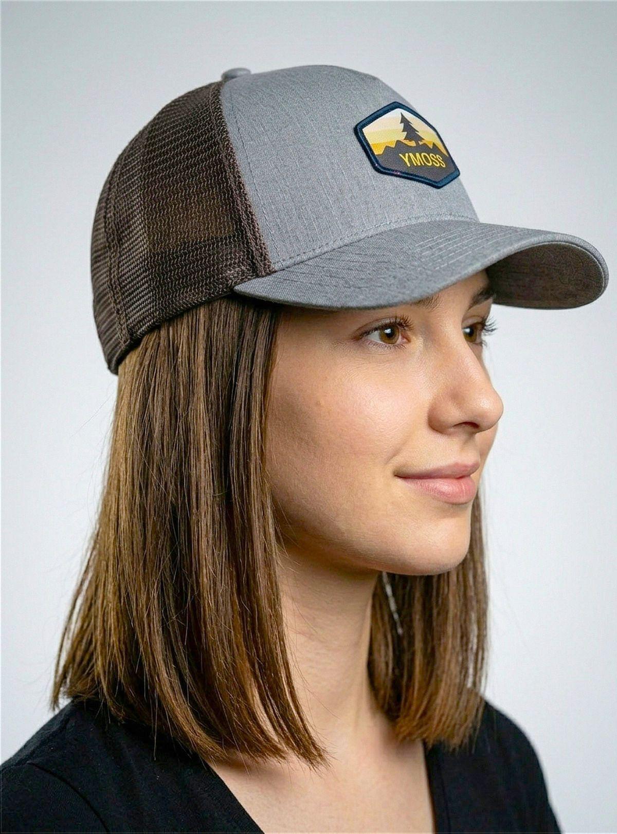 Jockey Trucker YMOSS Mujer Gris Melange Amanecer Bosque y Montaña-2