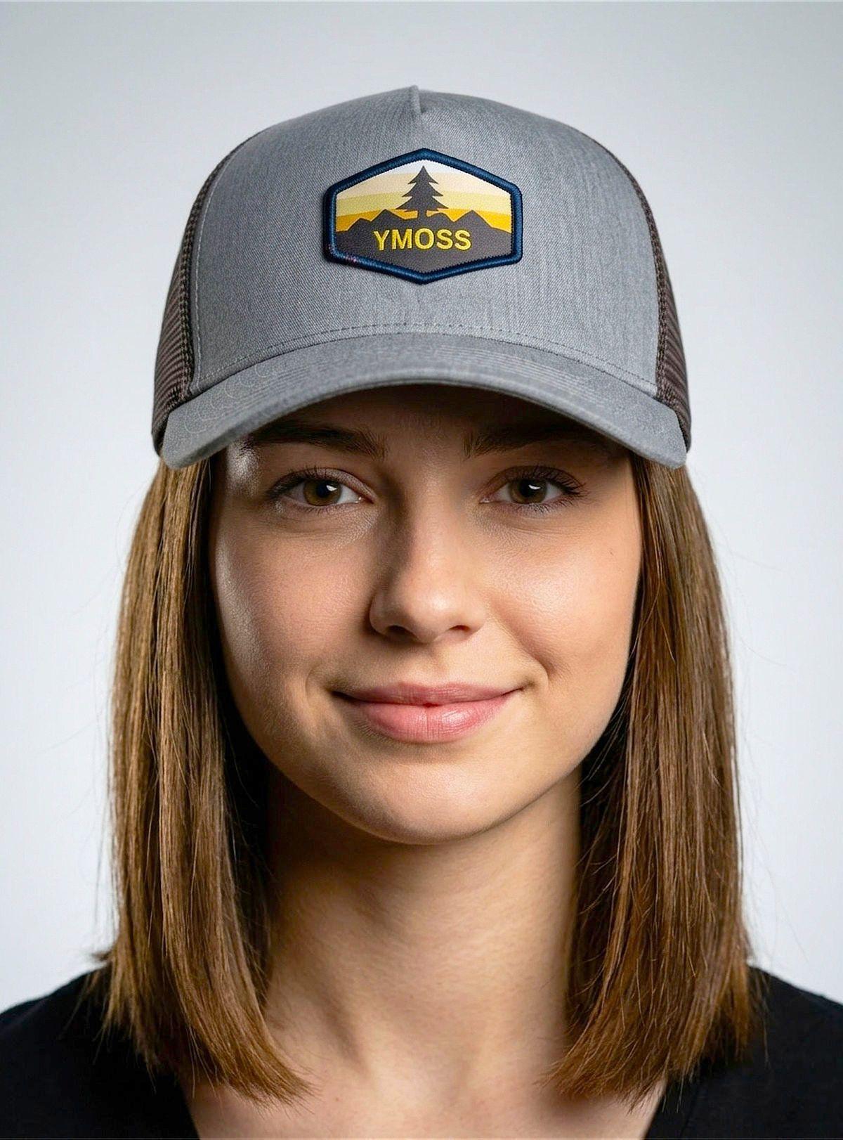 Jockey Trucker YMOSS Mujer Gris Melange Amanecer Bosque y Montaña-0