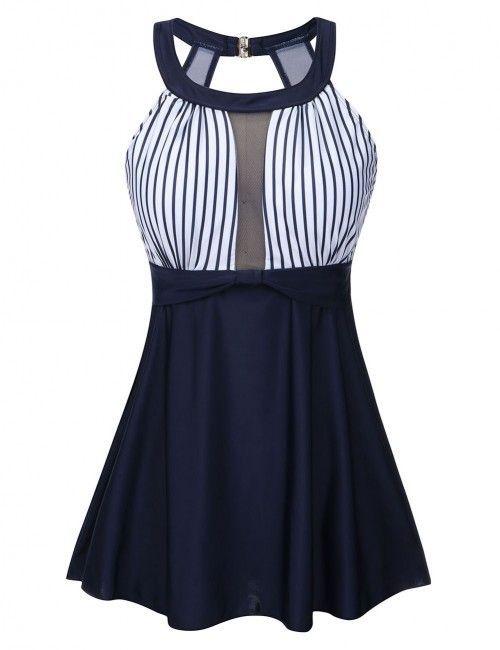 Traje de Baño Tankini 111 Azul-2