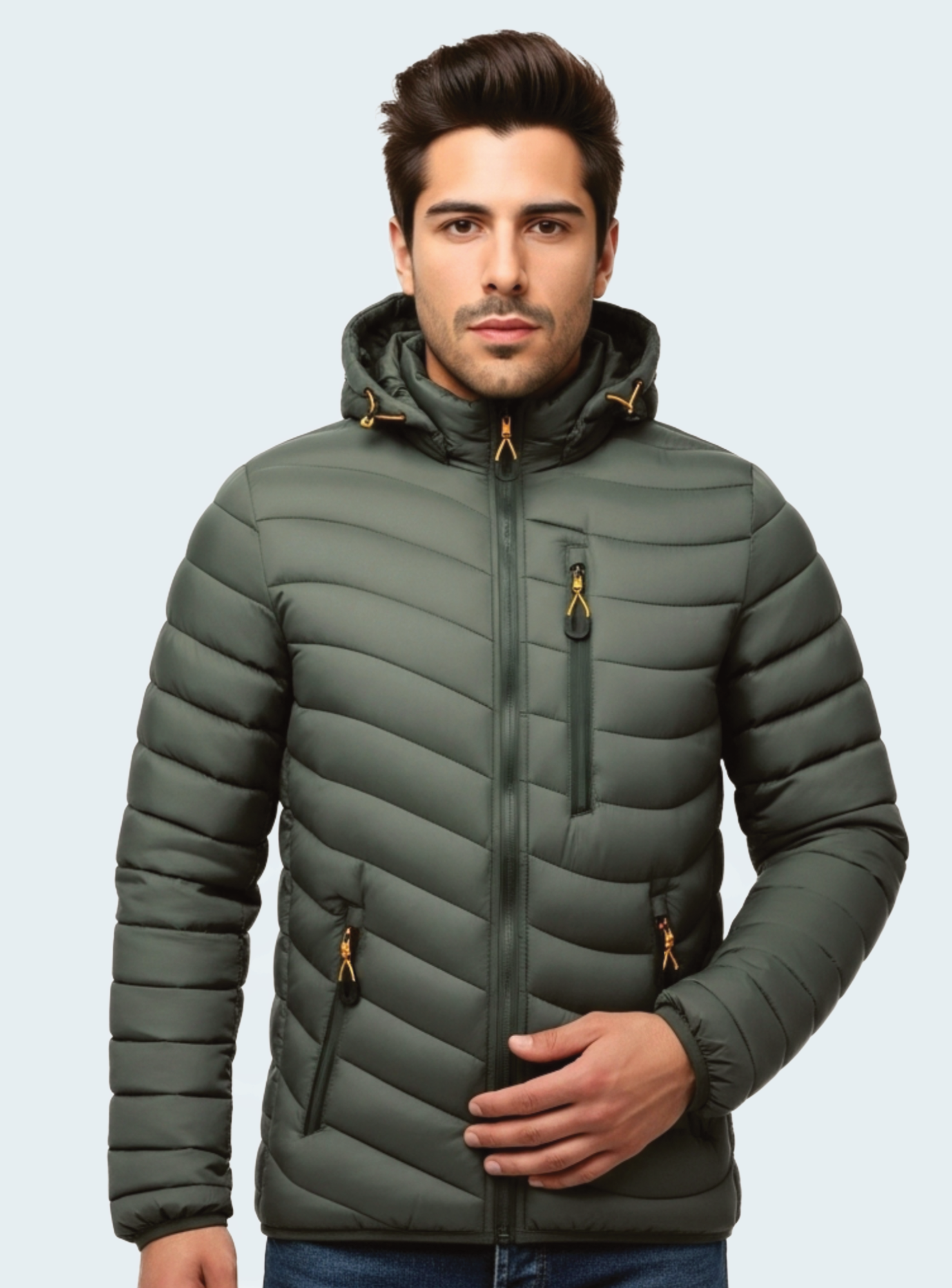 Chaqueta Parka Hombre Térmica Impermeable Curvi Verde COLOBO-1