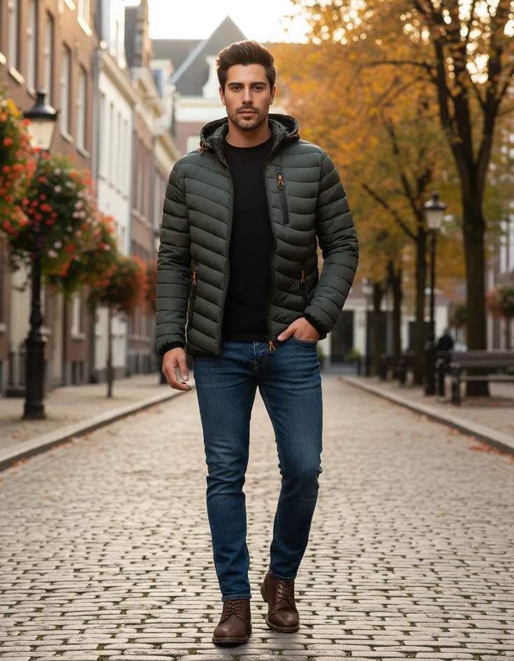 Chaqueta Parka Hombre Térmica Impermeable Curvi Verde COLOBO-3