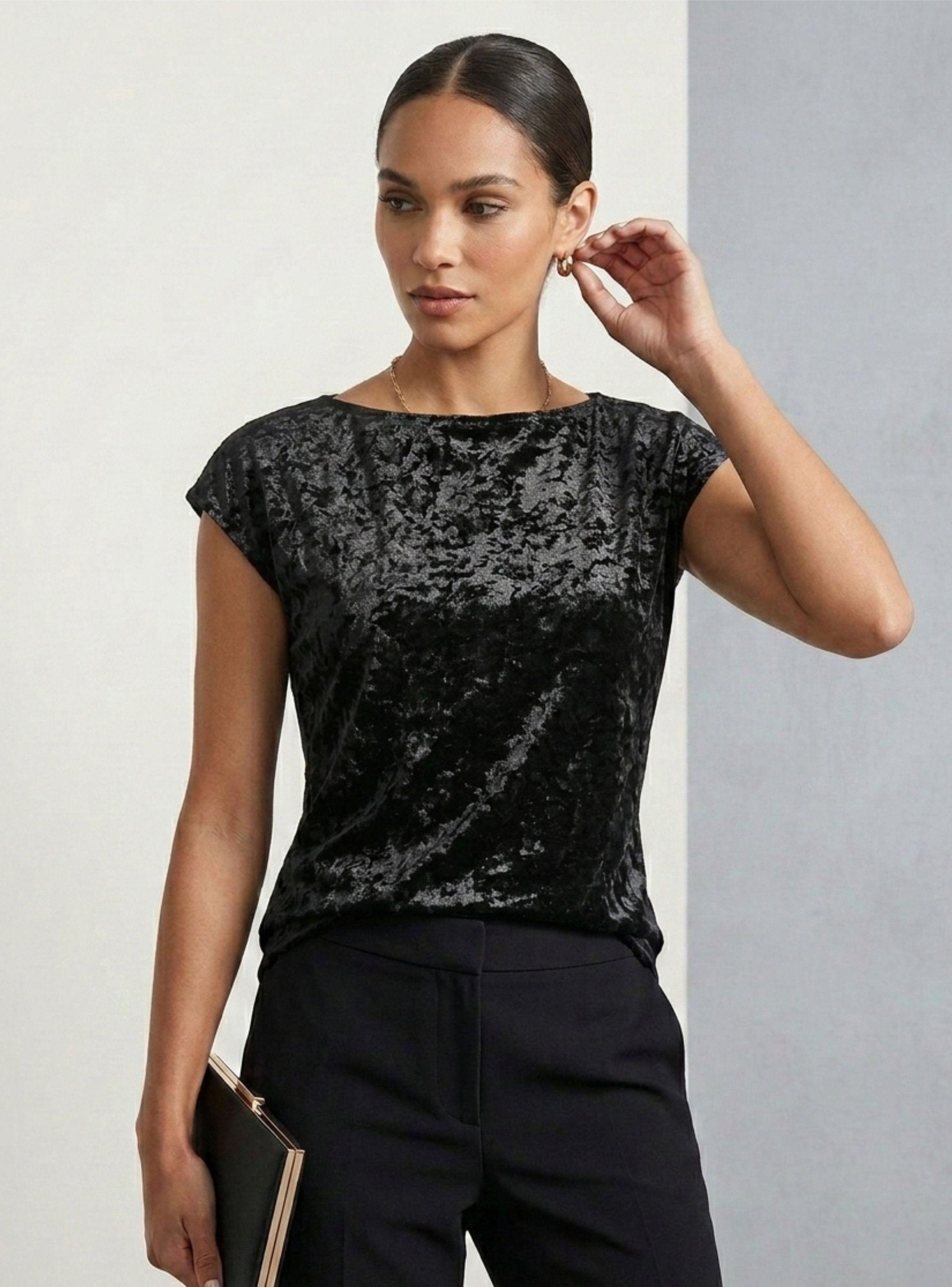 Blusa de Terciopelo Devoré con Estampado de Leopardo Negro-2