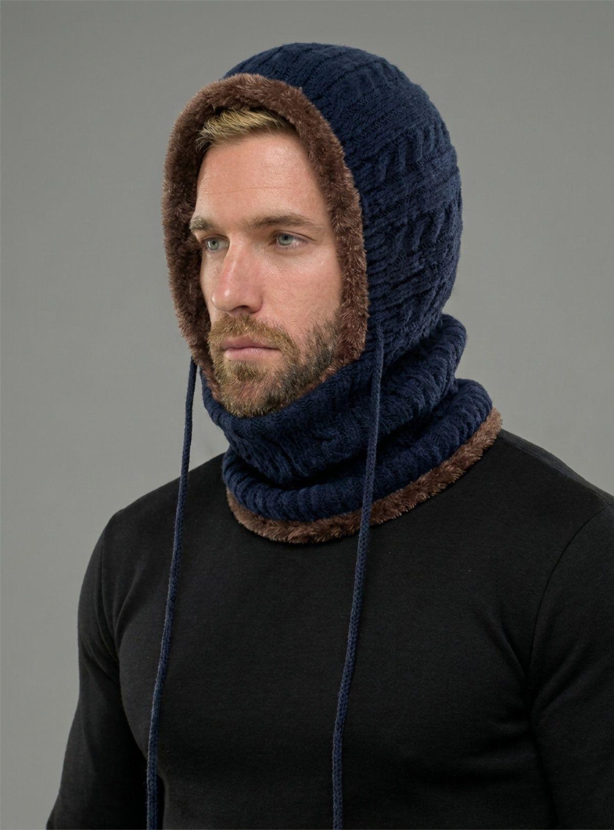 Pasamontañas 2 en 1 Térmico Gorro Azul Navy | Forro Chiporro Café-2