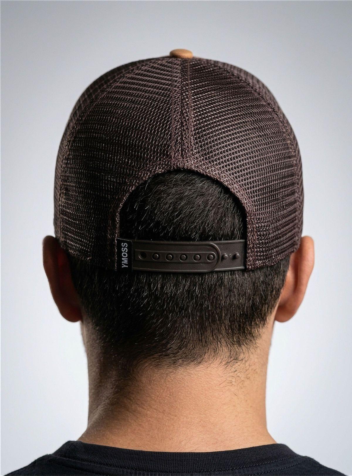 Gorra Trucker Jockey Marrón Terracota con Parche YMOSS-3