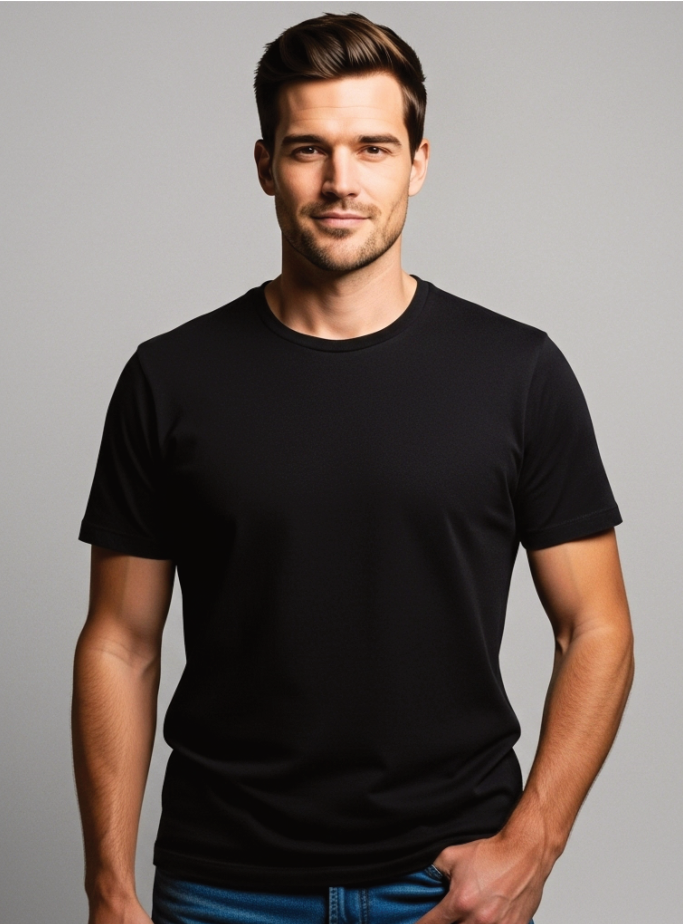 Polera de hombre overzise algodón gamuza-0